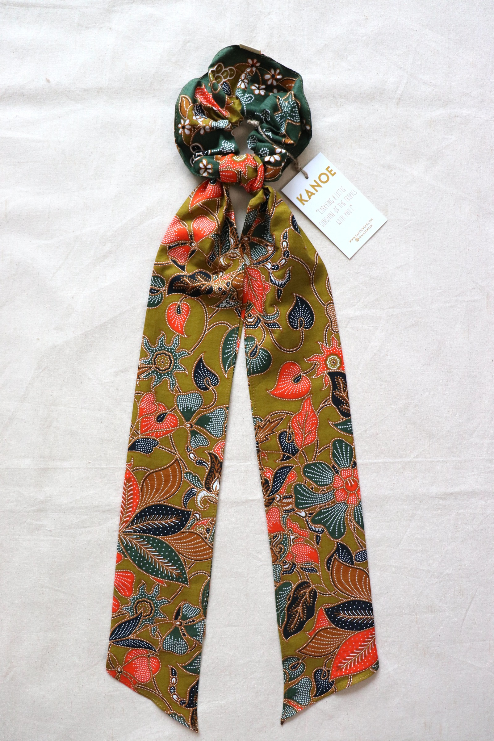 Maxi Batik Scrunchie w/ Ribbon - Tiana
