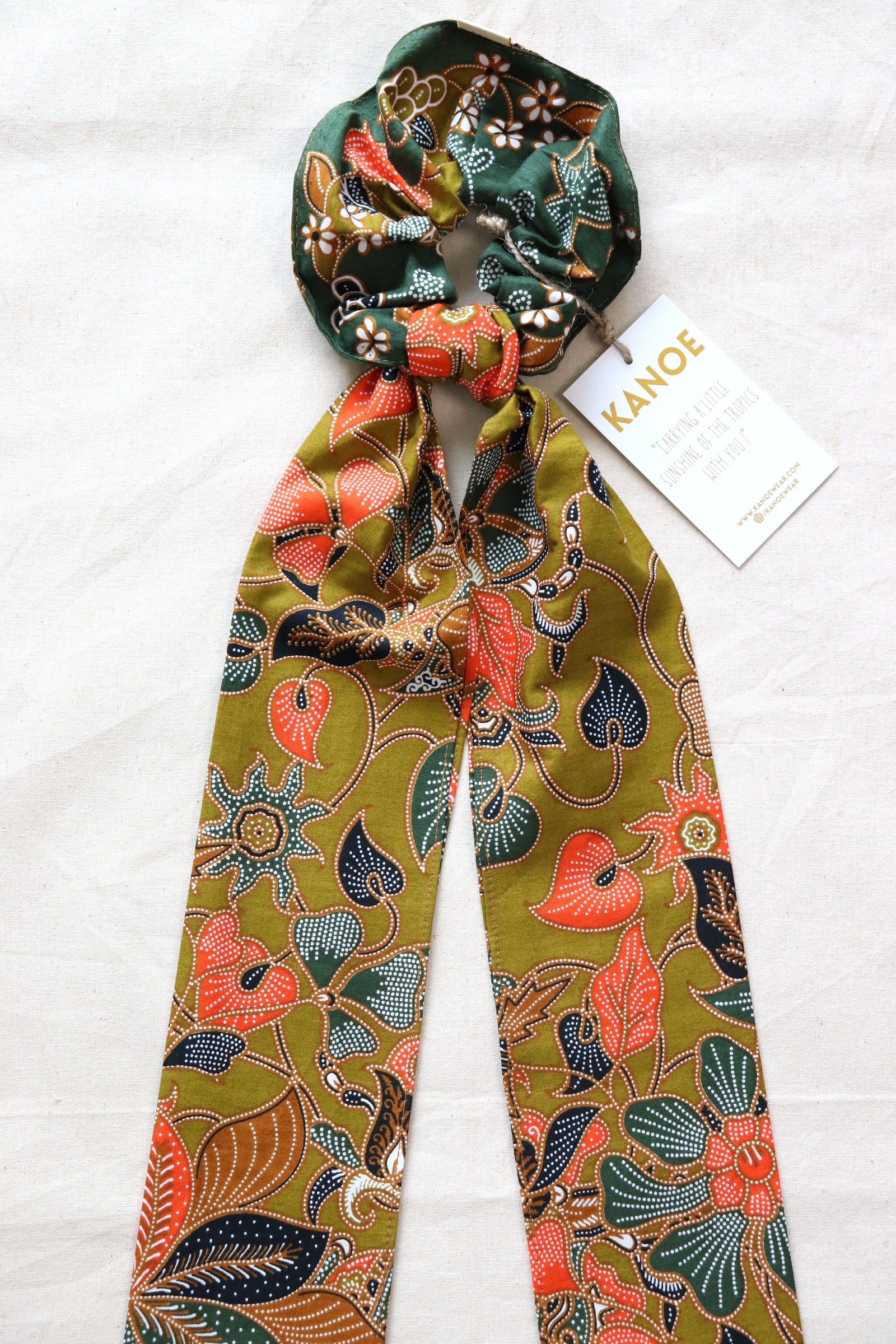 Maxi Batik Scrunchie w/ Ribbon - Tiana