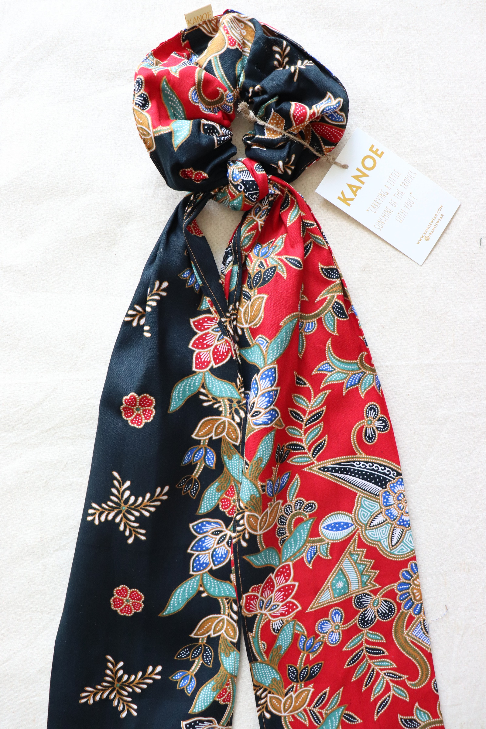 Maxi Batik Scrunchie w/ Ribbon - Katniss