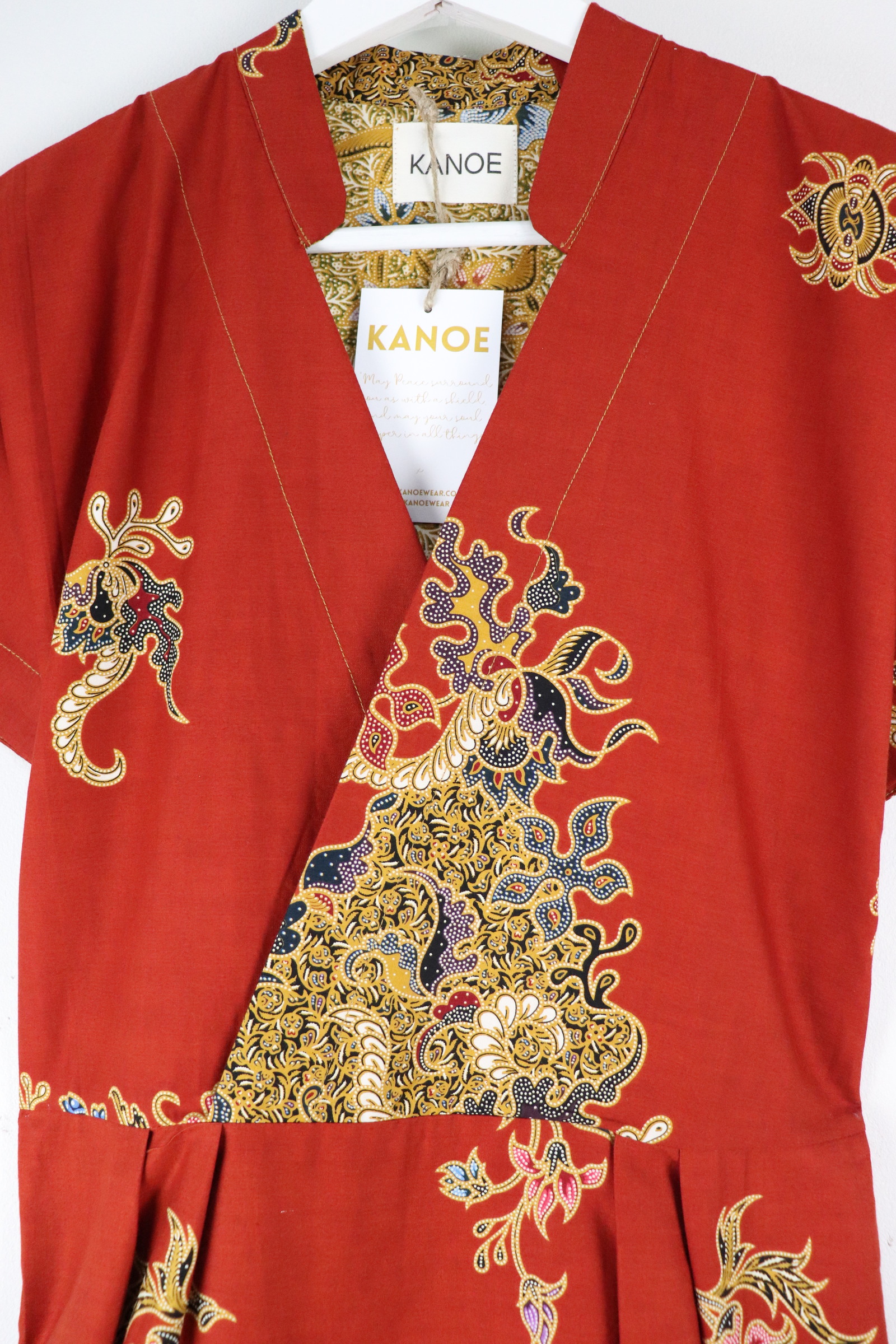 Kimono Wrap Dress w/ Mandarin Collar - Ai Hong