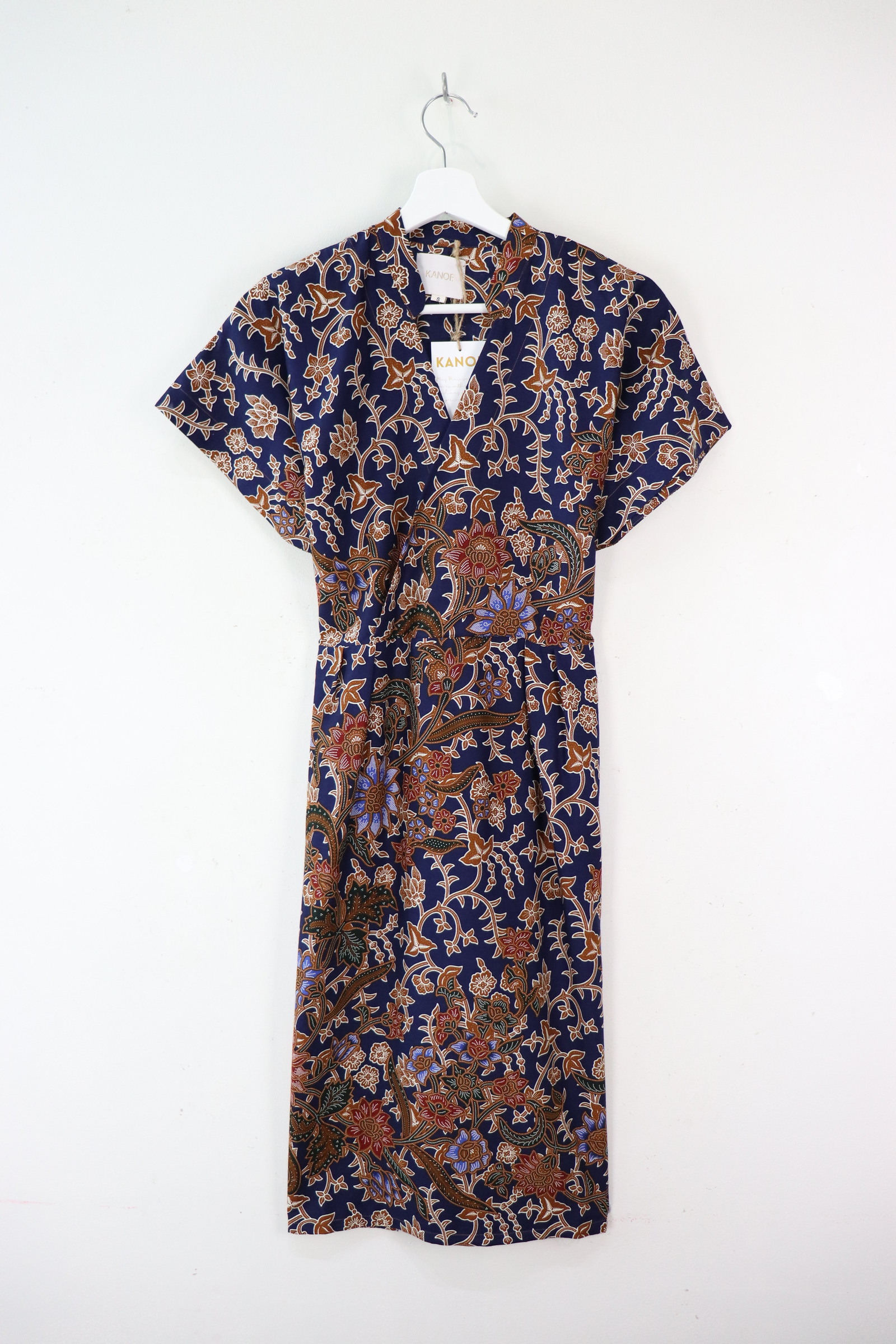 Kimono Wrap Dress w/ Mandarin Collar - Xiao En [ Smaller Freesize ]