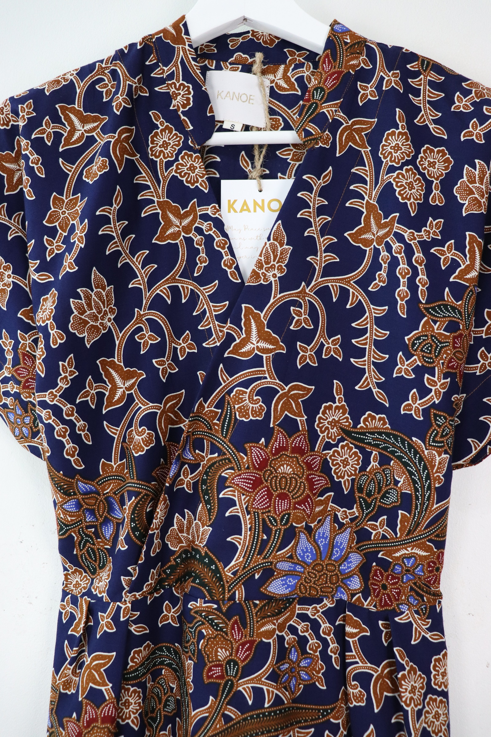 Kimono Wrap Dress w/ Mandarin Collar - Xiao En [ Smaller Freesize ]