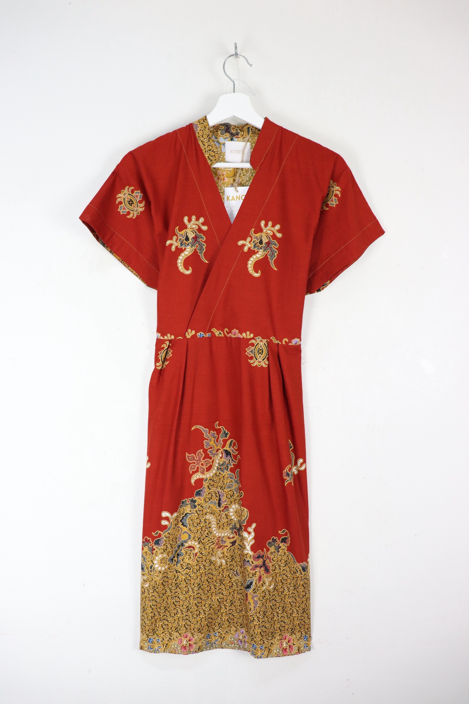 Kimono Wrap Dress w/ Mandarin Collar - Xiao Na [ Smaller Freesize ]