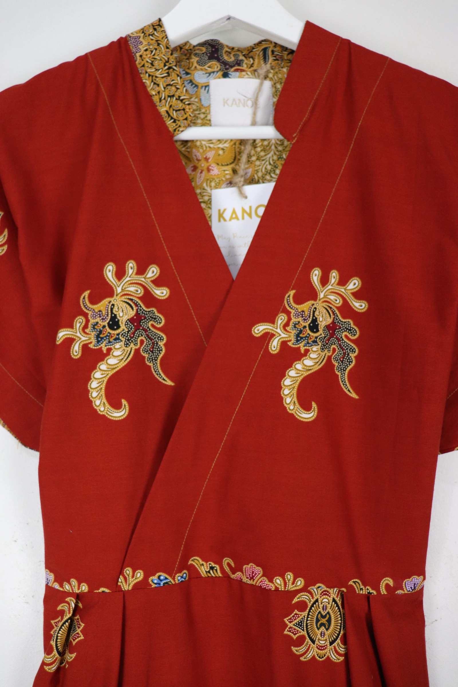 Kimono Wrap Dress w/ Mandarin Collar - Xiao Na [ Smaller Freesize ]