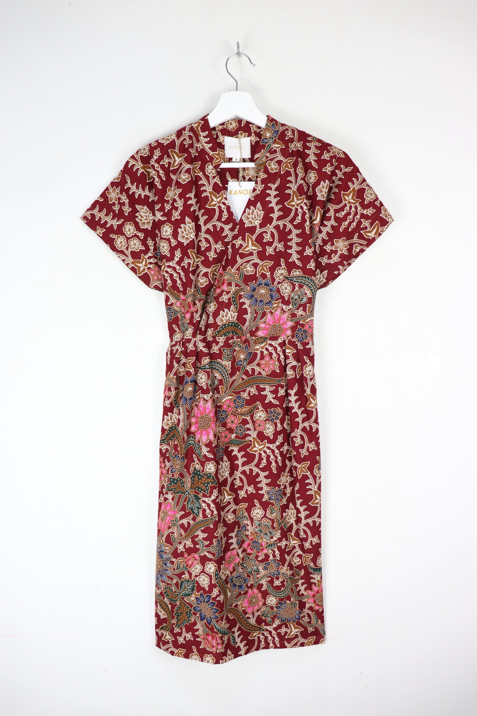 Kimono Wrap Dress w/ Mandarin Collar - Xiao Nian [ Smaller Freesize ]