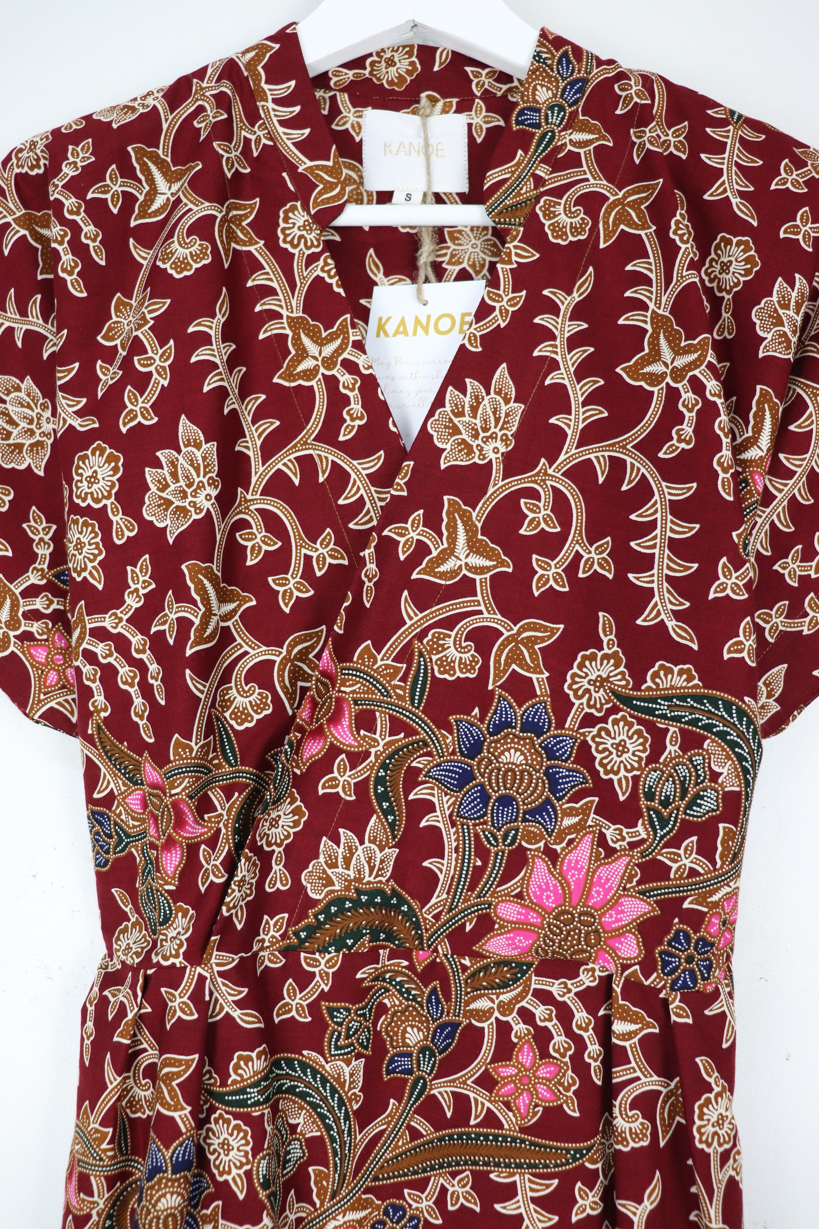 Kimono Wrap Dress w/ Mandarin Collar - Xiao Nian [ Smaller Freesize ]