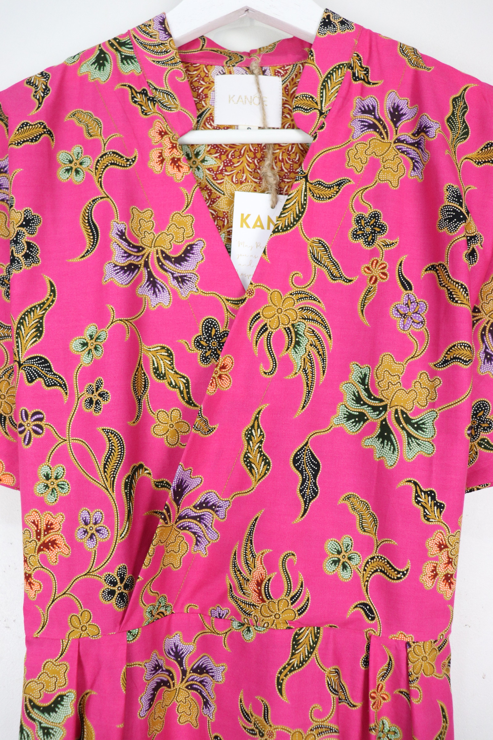 Kimono Wrap Dress w/ Mandarin Collar - Xiao Feng [ Smaller Freesize ]