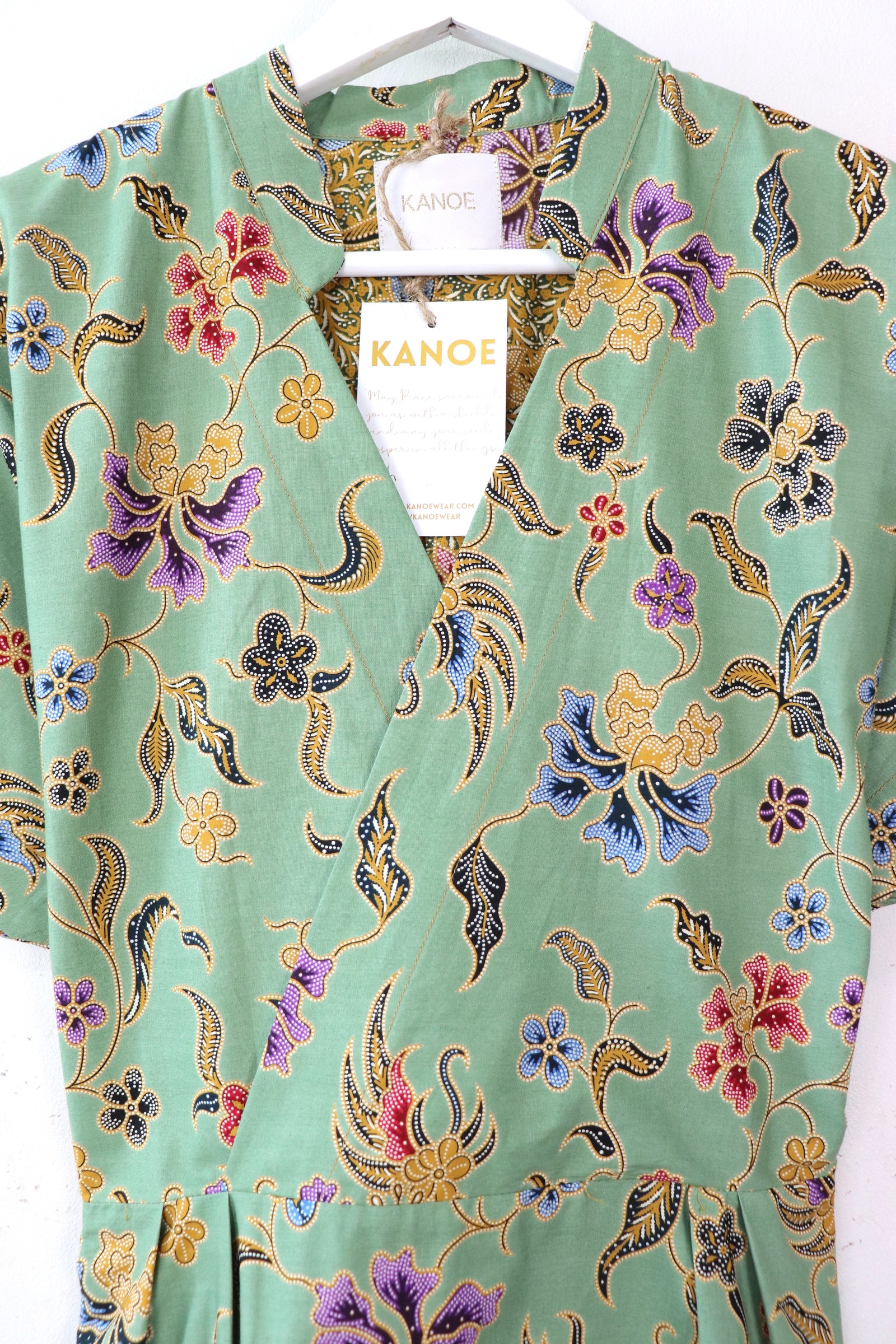 Kimono Wrap Dress w/ Mandarin Collar - Xiao Qing [ Smaller Freesize ]