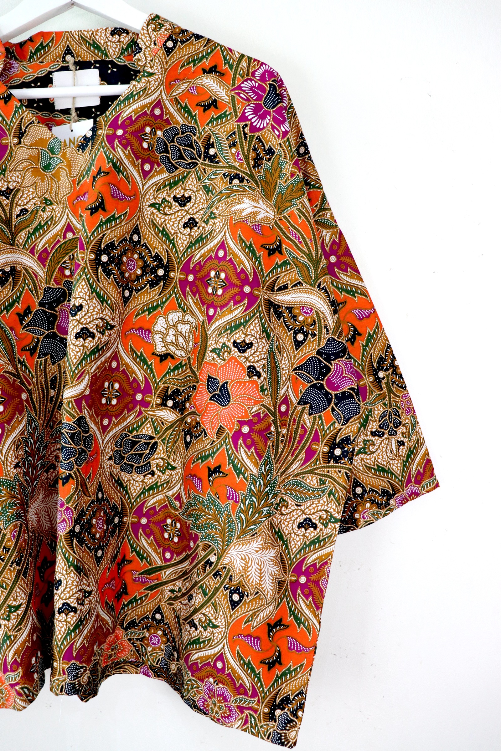 BIG GIRL Batik Top w/ Mandarin Collar - Ming Fate