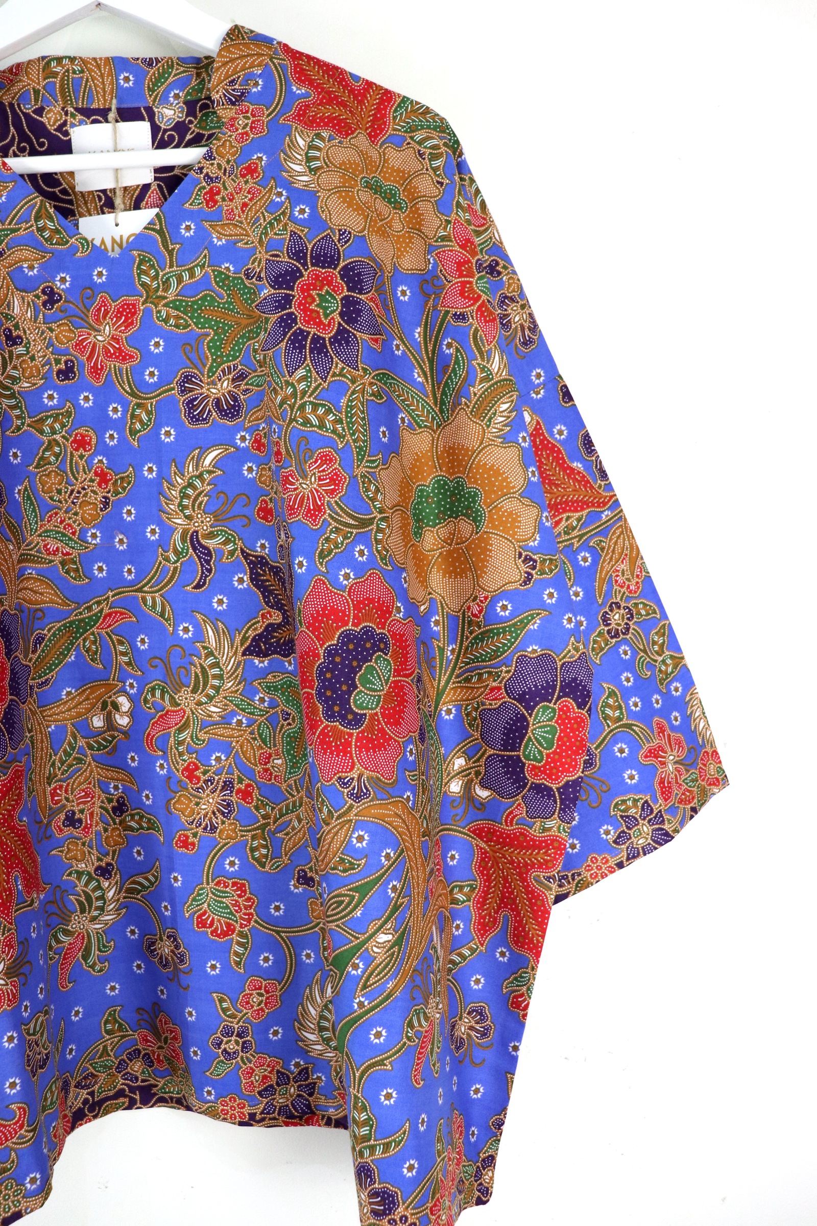 BIG GIRL Batik Top w/ Mandarin Collar - Ming Bloom
