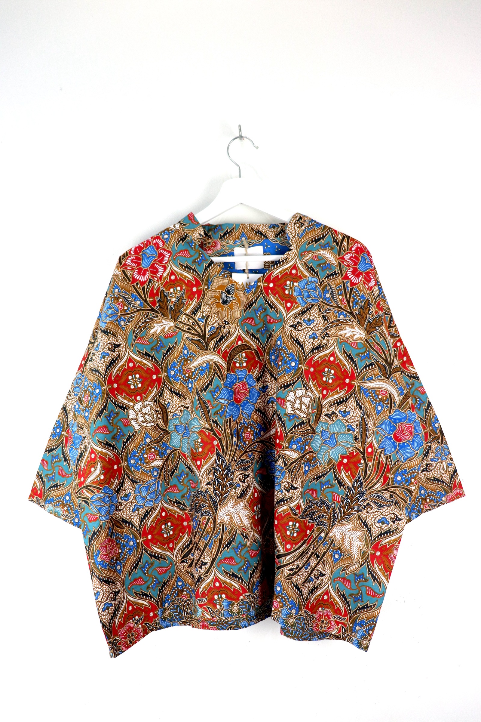 BIG GIRL Batik Top w/ Mandarin Collar - Ming Jade