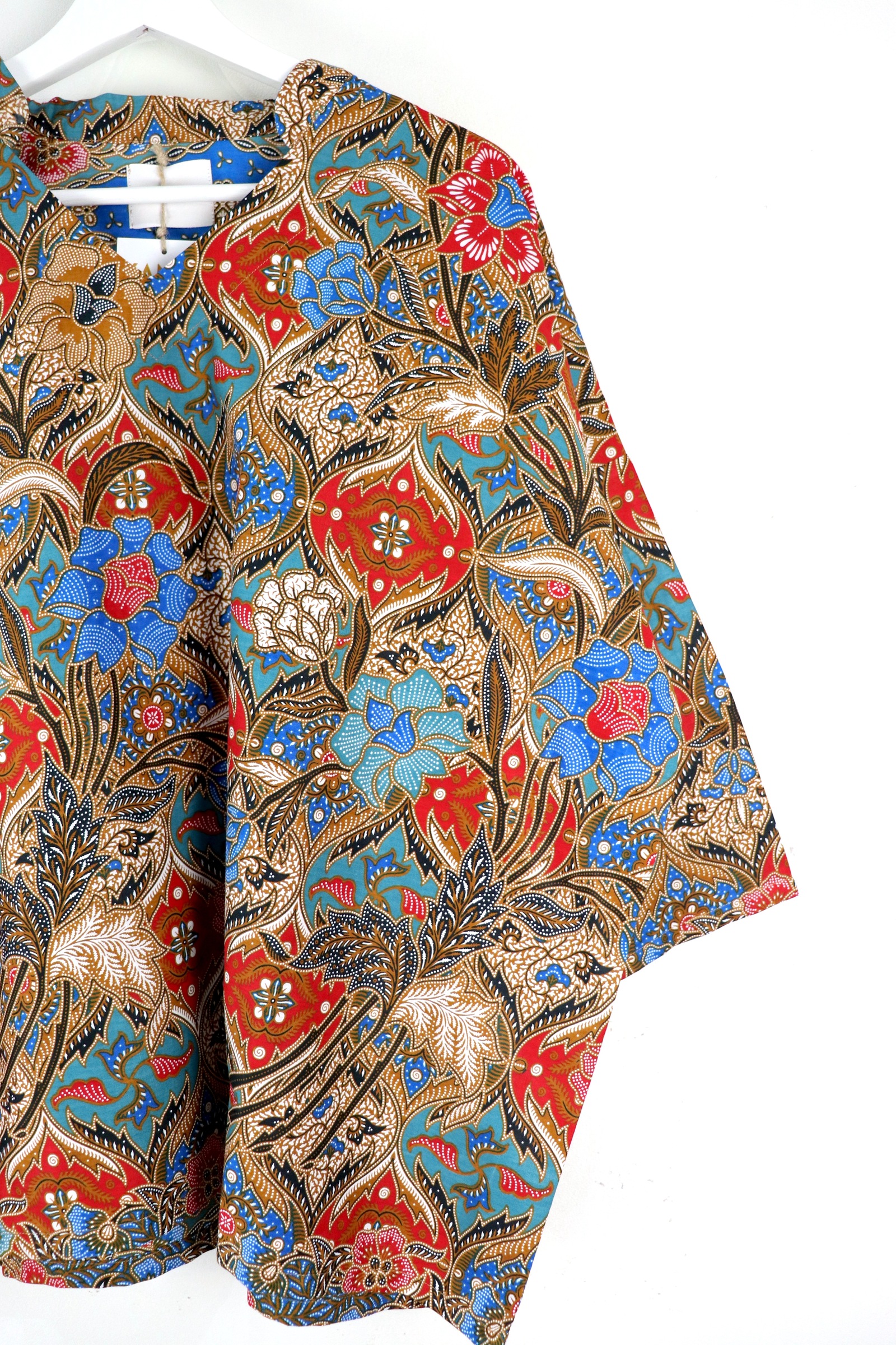 BIG GIRL Batik Top w/ Mandarin Collar - Ming Jade