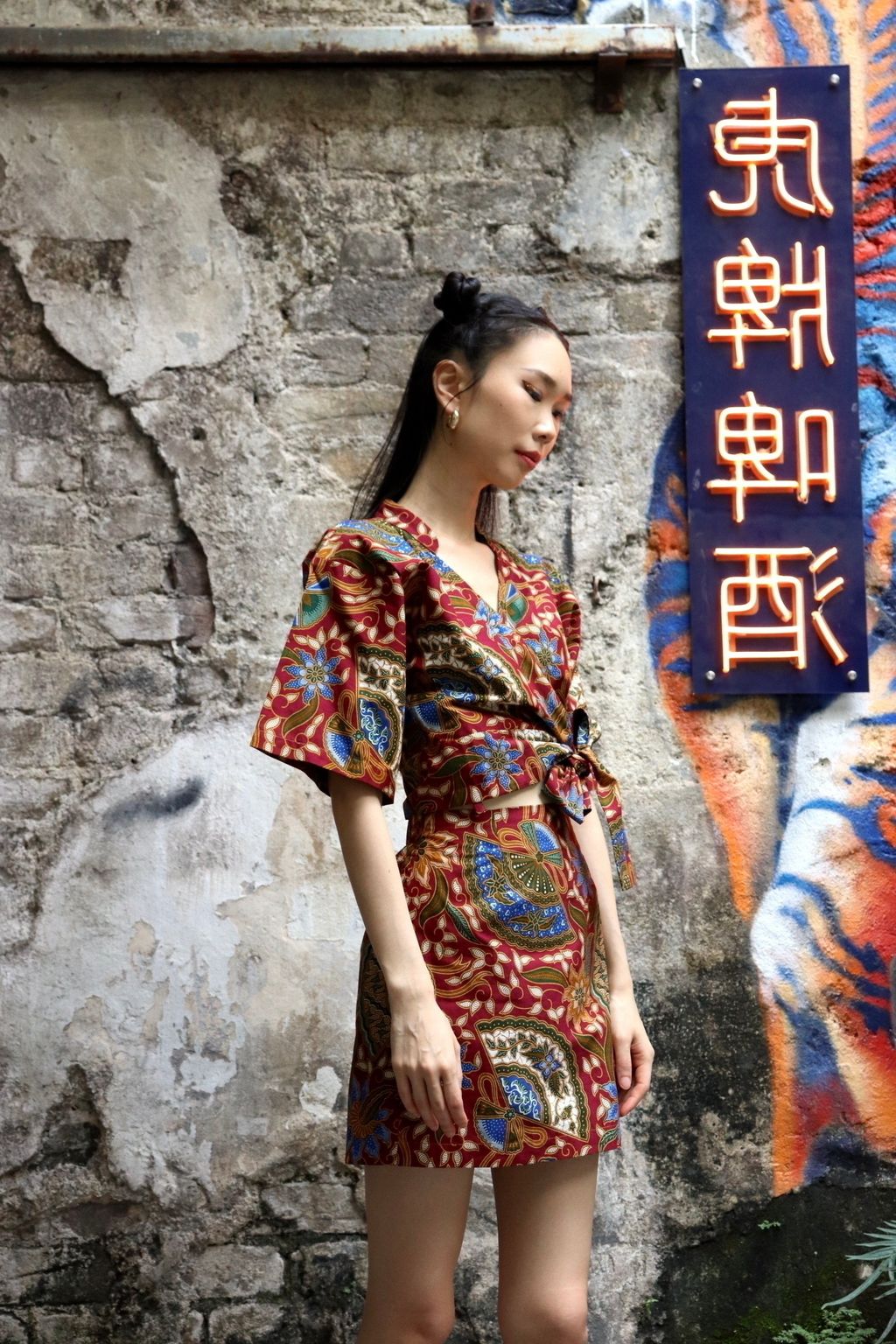 Kimono Wrap Matching Set – KANOE Ruby Batik - Tropics (S/XL) est - Child