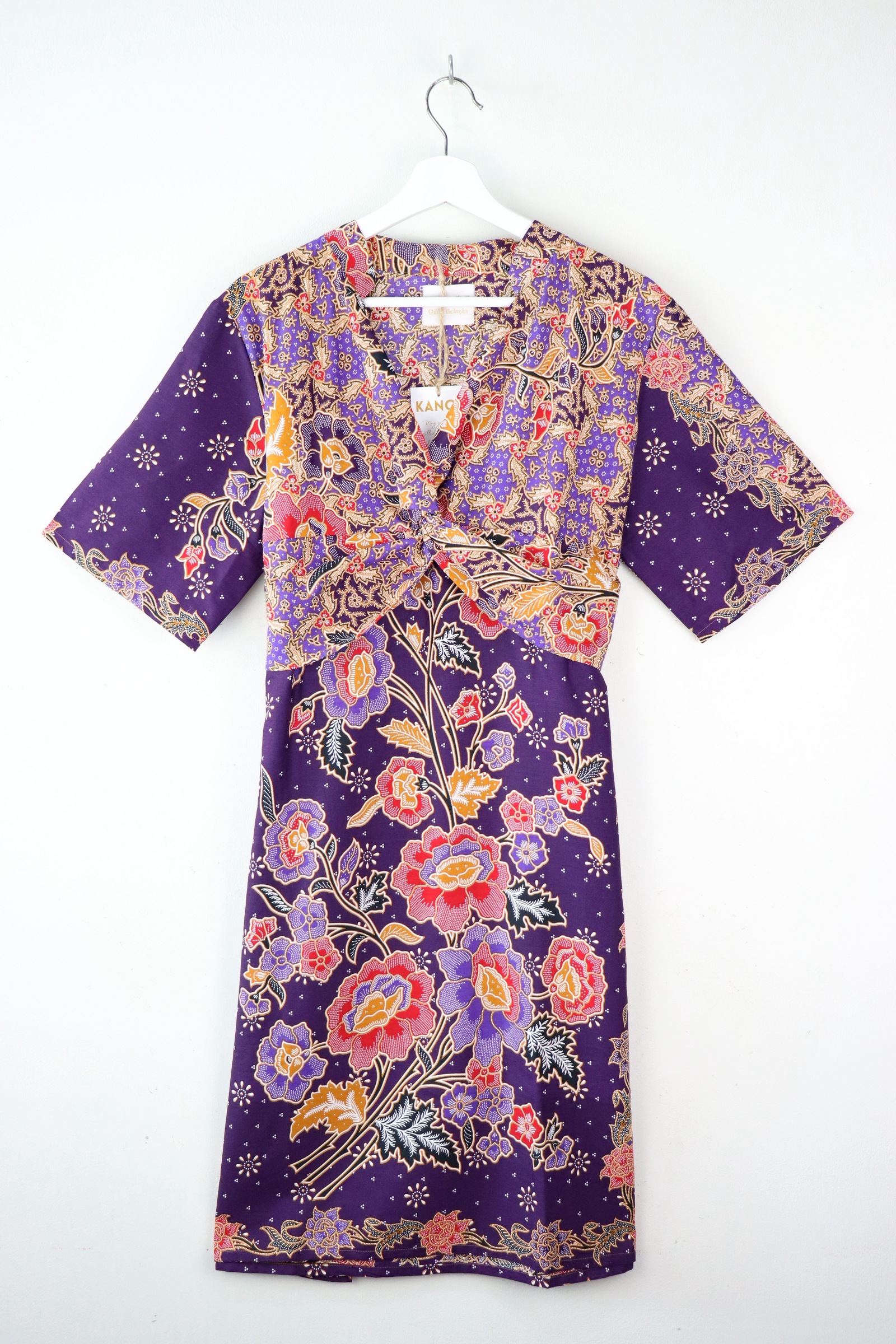 Twisted Front Dress w/ Mandarin Collar - Allium Day