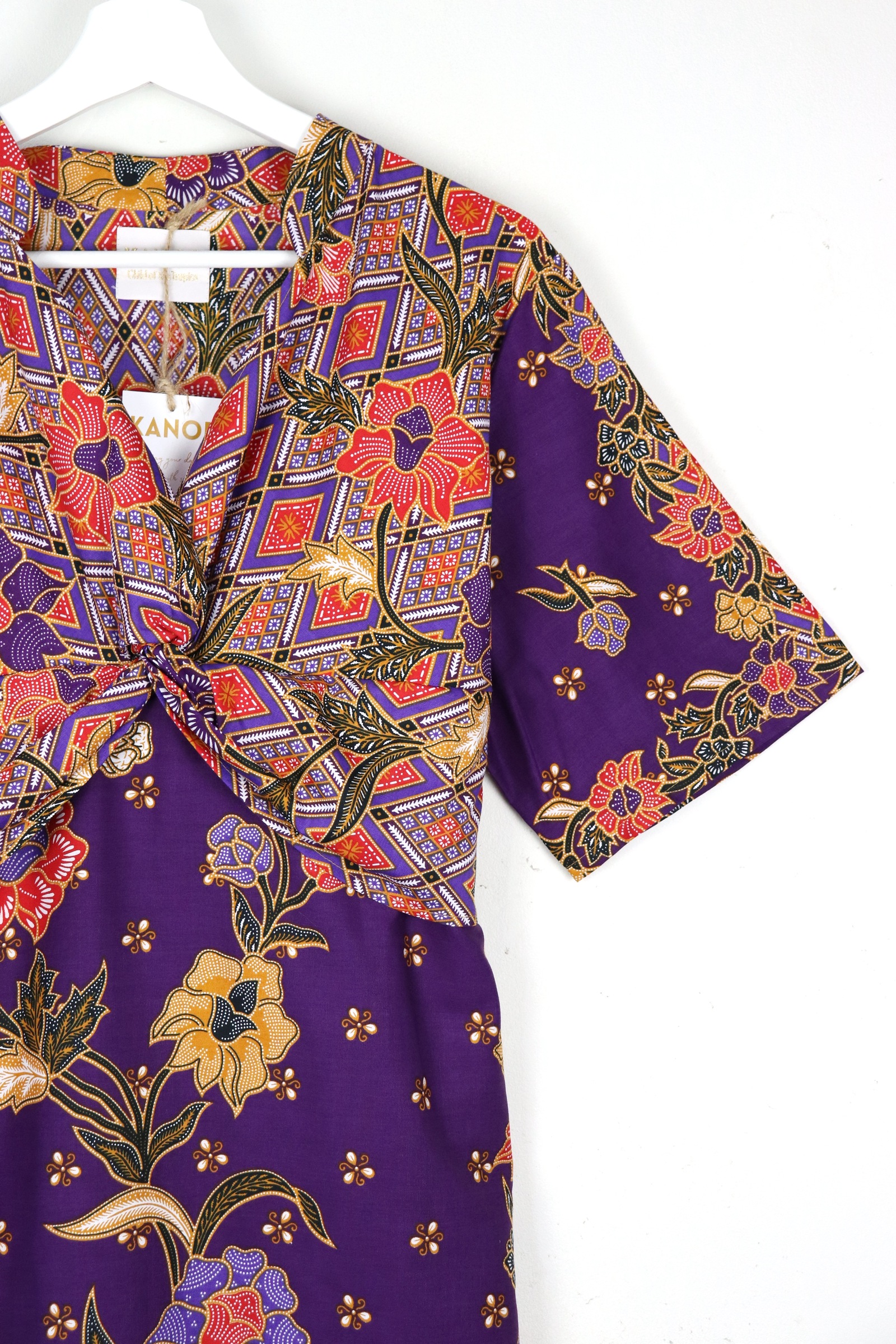 Twisted Front Dress w/ Mandarin Collar - Classy Verbena