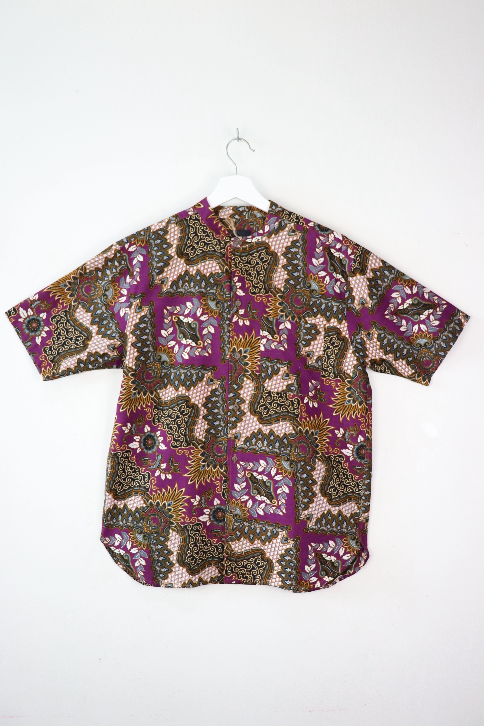 KANOEMEN Stand Collar Batik Shirt - Unearth [ M ]