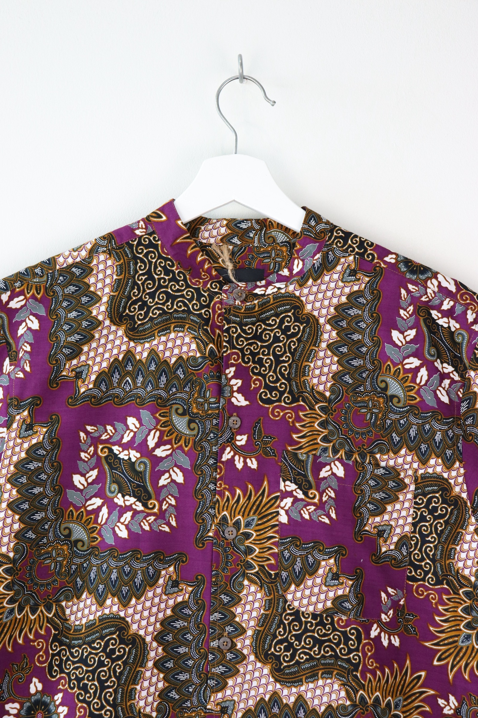 KANOEMEN Stand Collar Batik Shirt - Unearth [ M ]