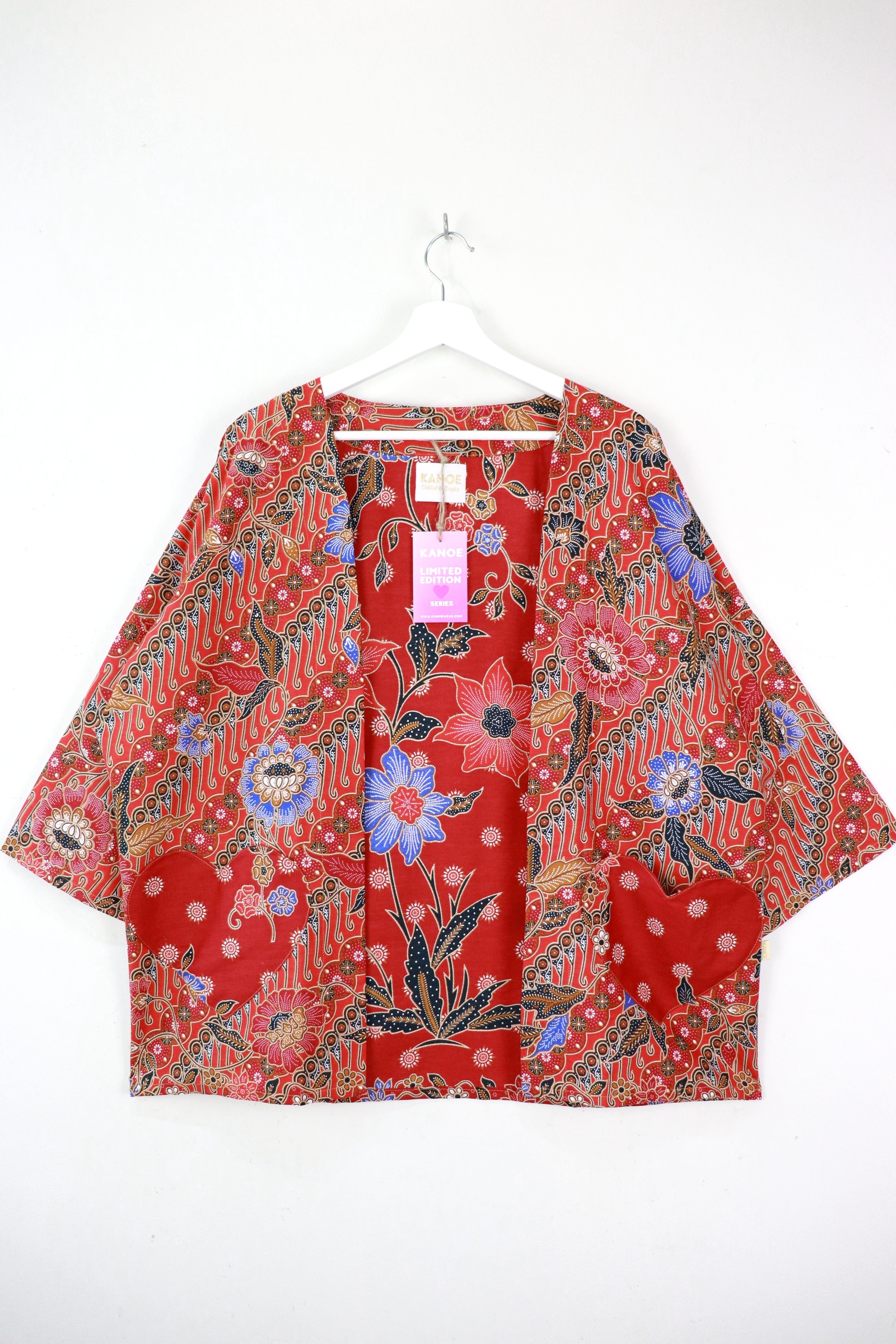 Kimono Basic Heart Pockets - Scarlet
