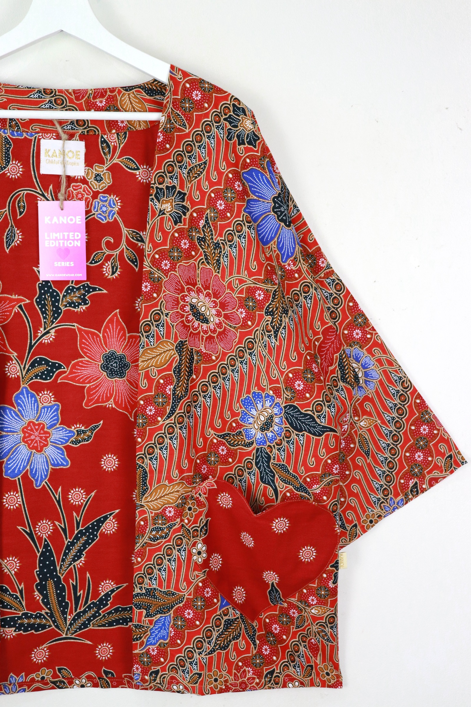 Kimono Basic Heart Pockets - Scarlet