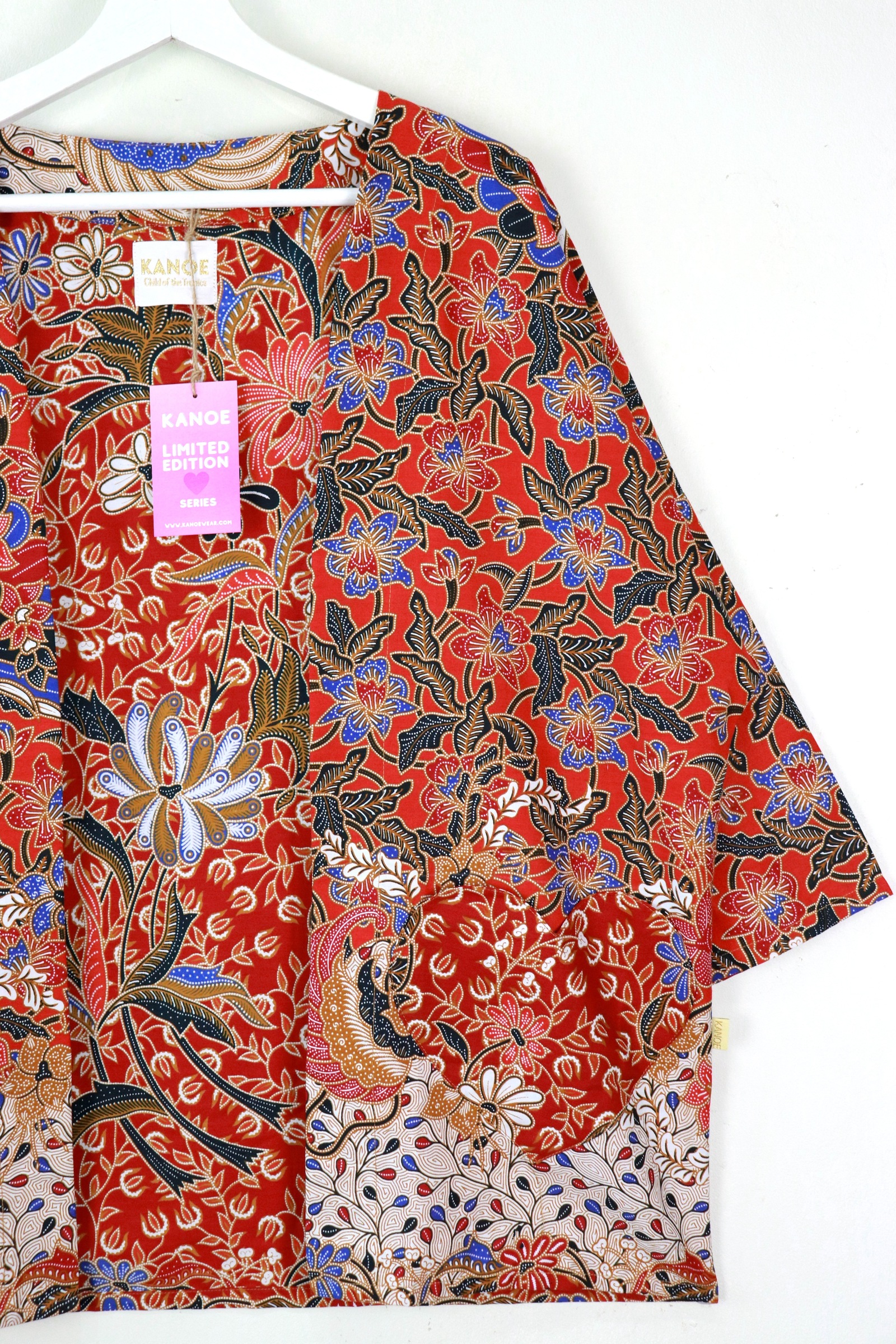 Kimono Basic Heart Pockets - Carmine