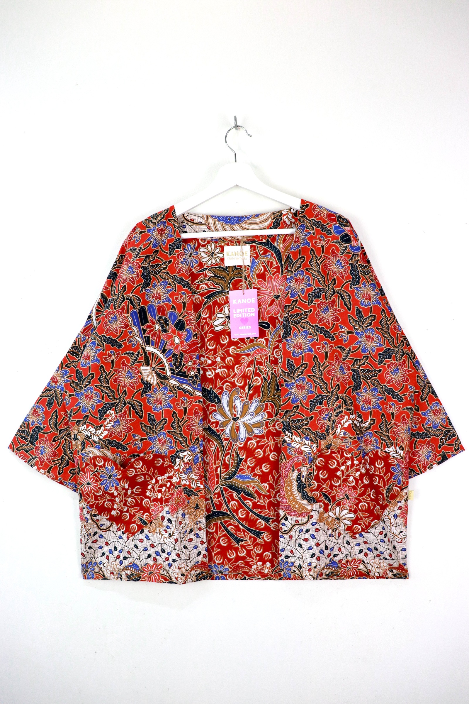 Kimono Basic Heart Pockets - Carmine