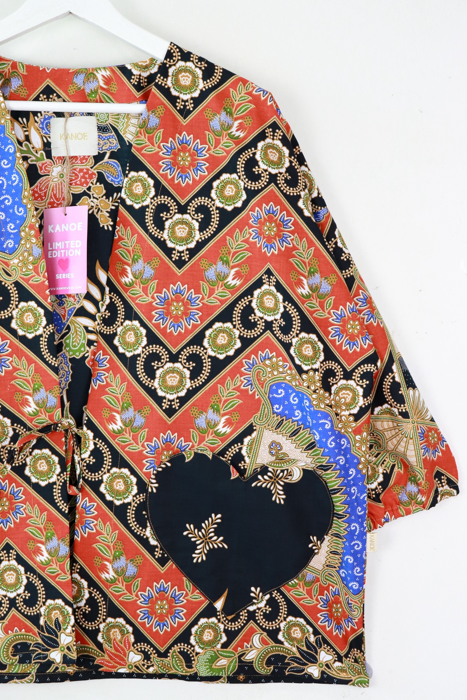 Kimono Signature Heart Pockets - Red Heart