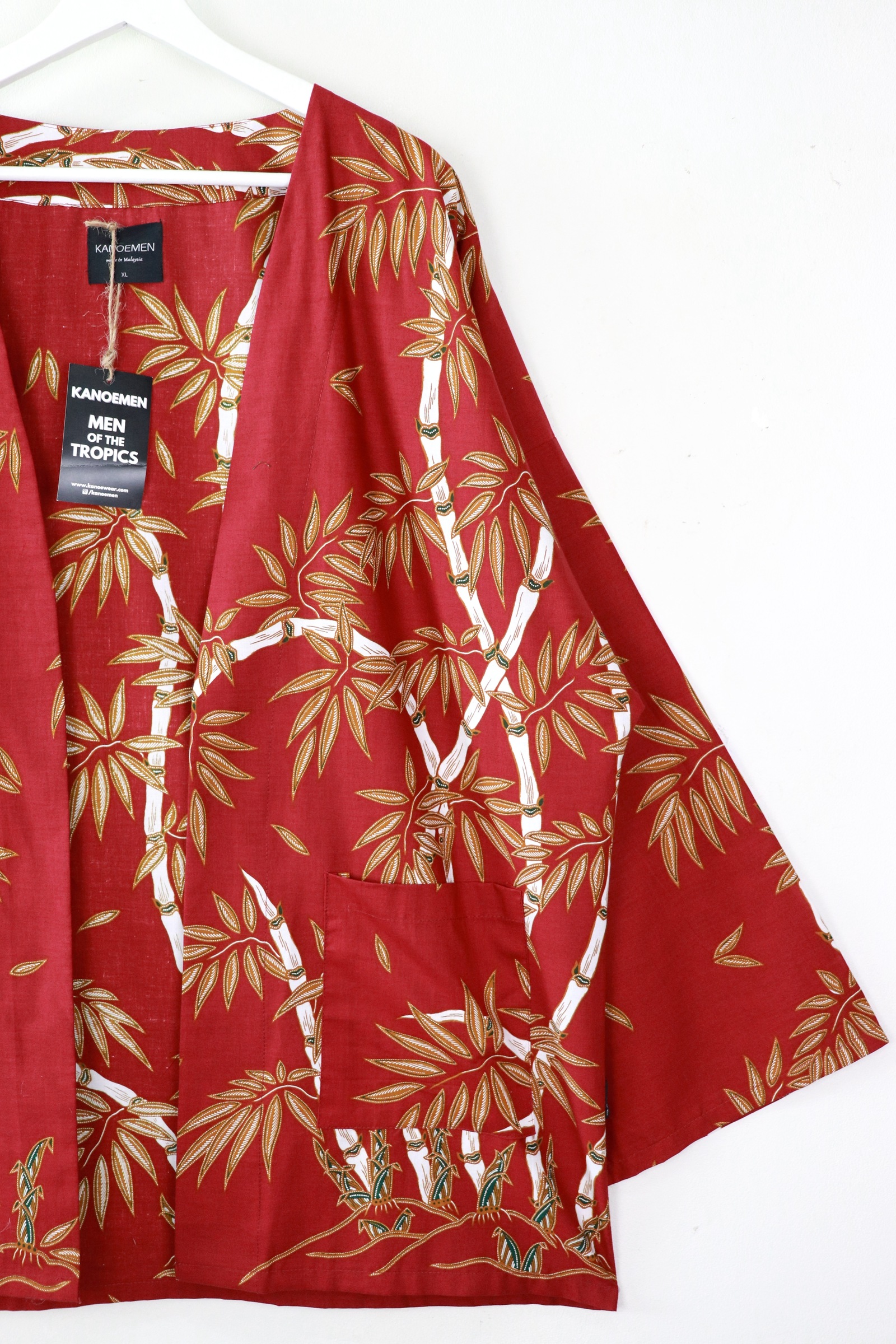 KANOEMEN Basic Batik Kimono - Sugar Cane Red