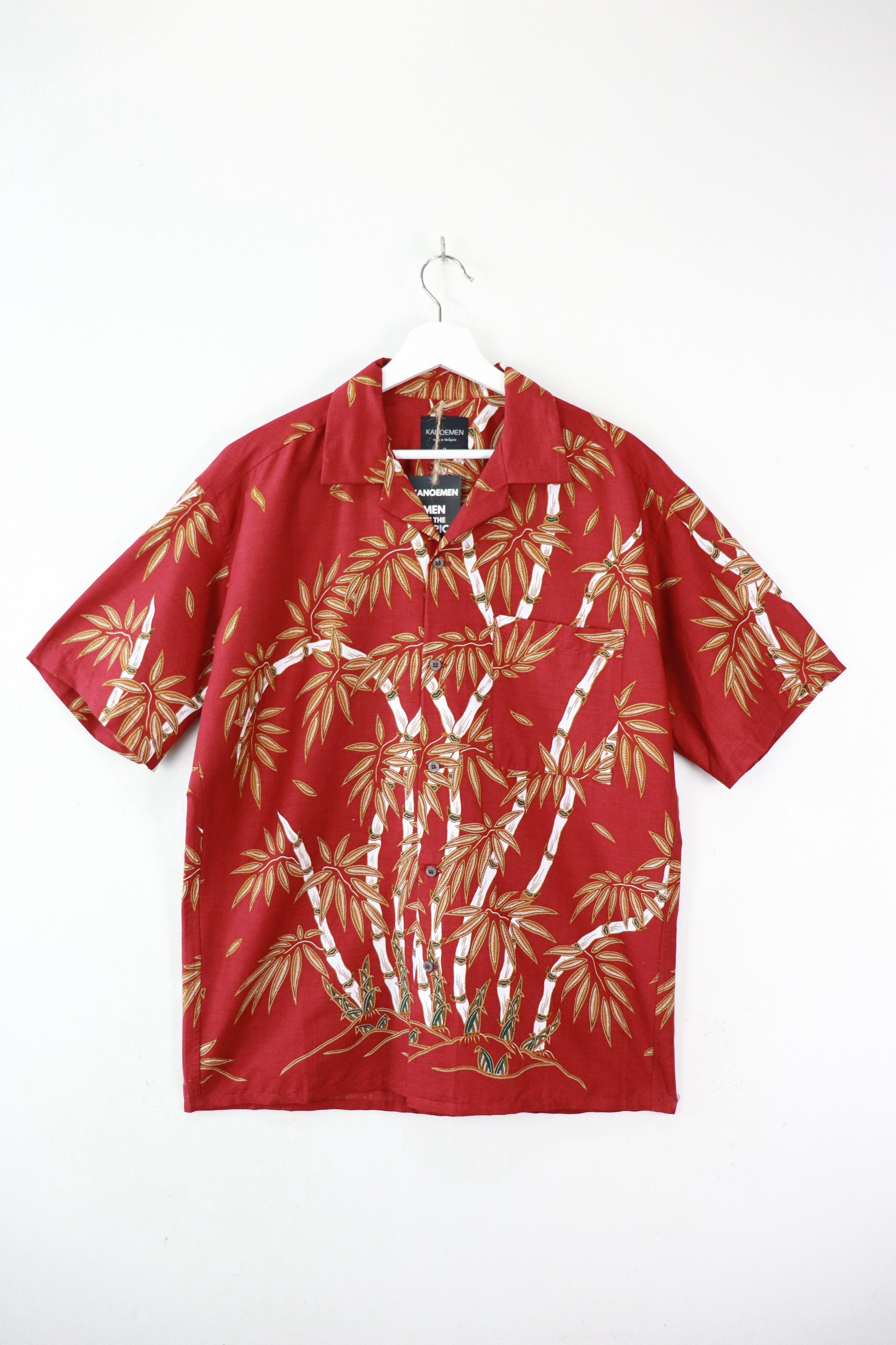 KANOEMEN Open Collar Batik Shirt - Lucky Shoots [ M ] 