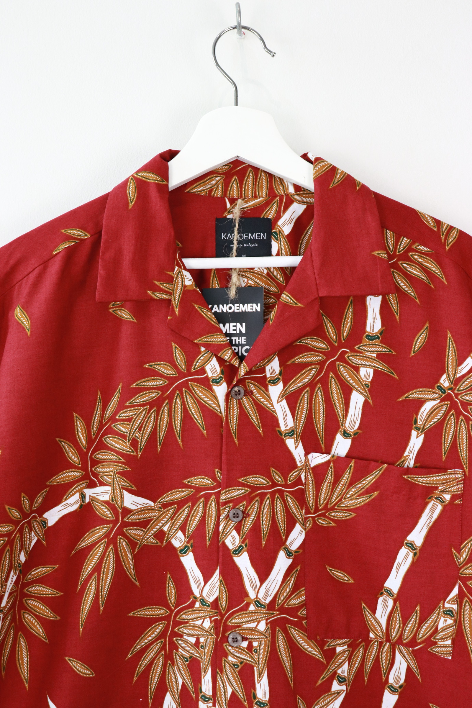 KANOEMEN Open Collar Batik Shirt - Lucky Shoots [ M ] 