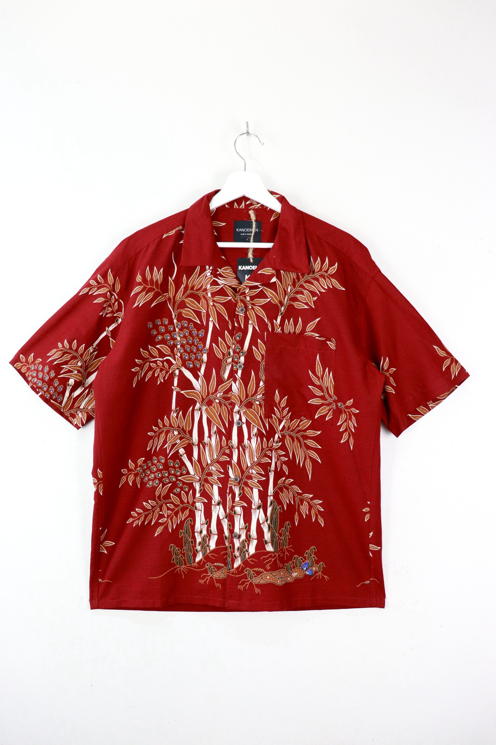 KANOEMEN Open Collar Batik Shirt - Growing Bliss [ L ] 