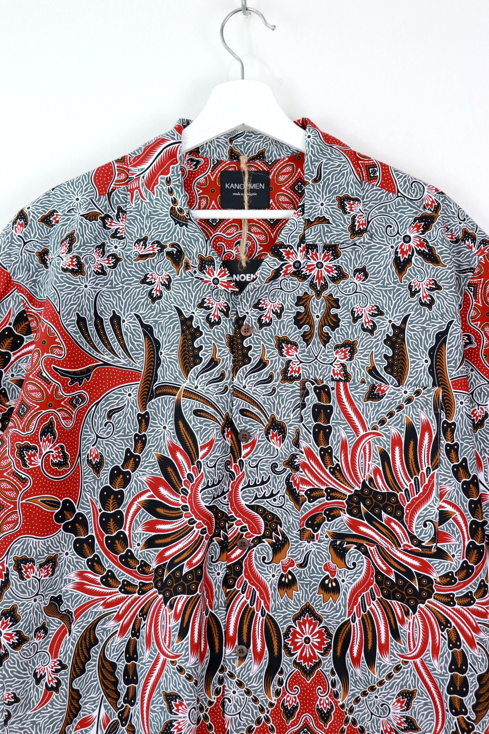 KANOEMEN Open Collar Batik Shirt - Dragon Energy [ M ] 
