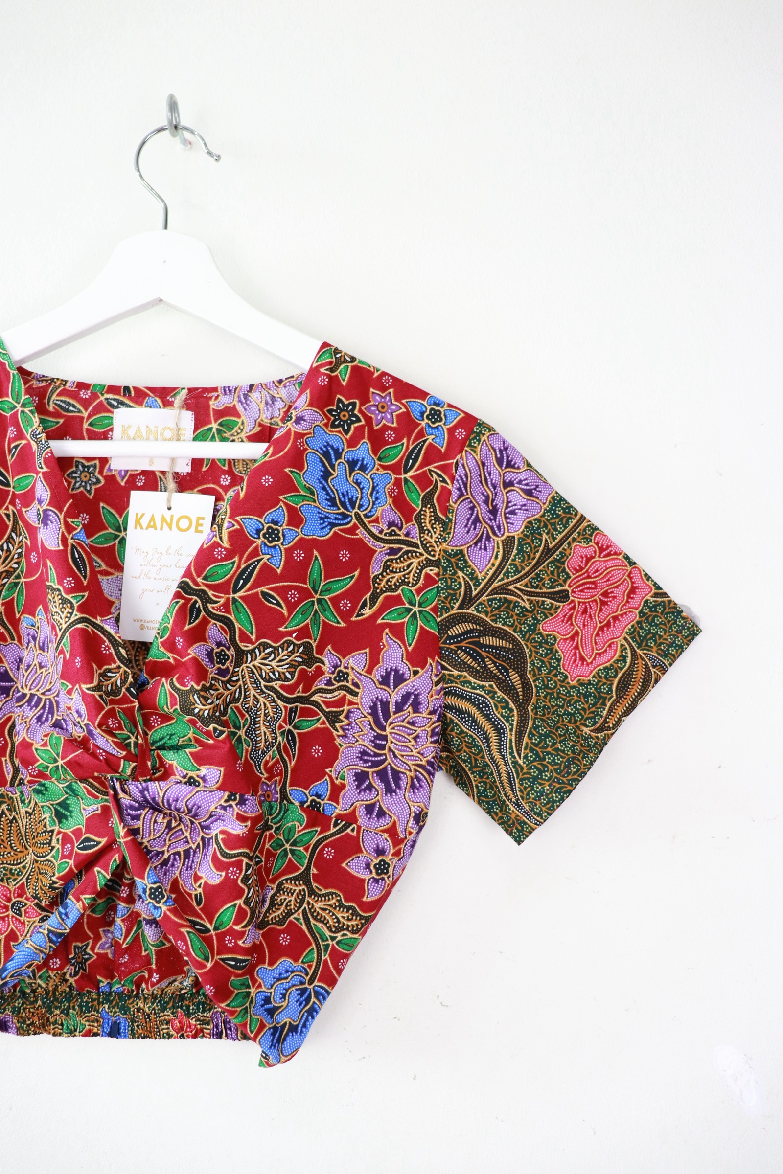 Twisted Front Batik Top - Rosalea Petals