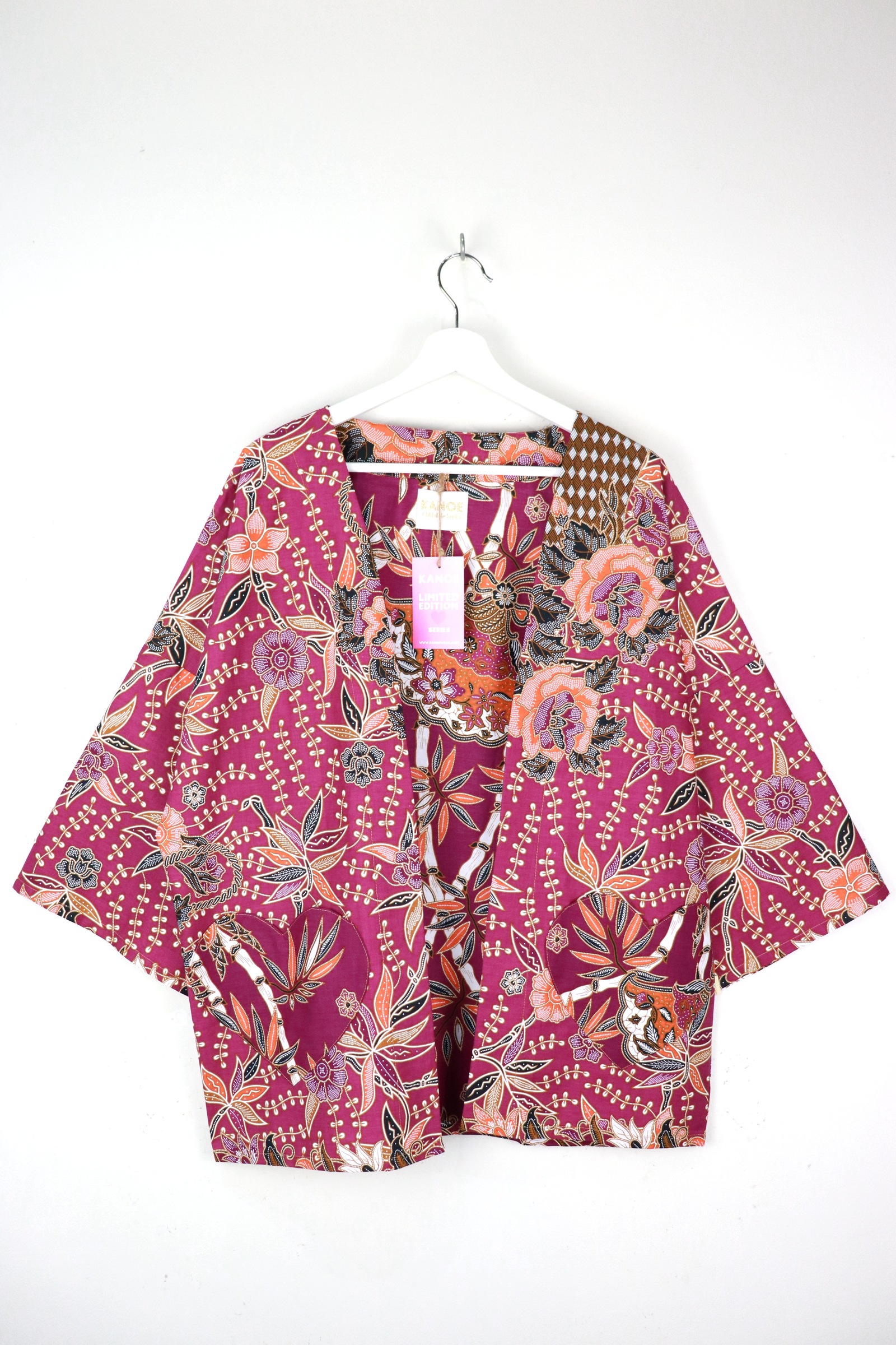 Kimono Basic Heart Pockets - Fuchsia
