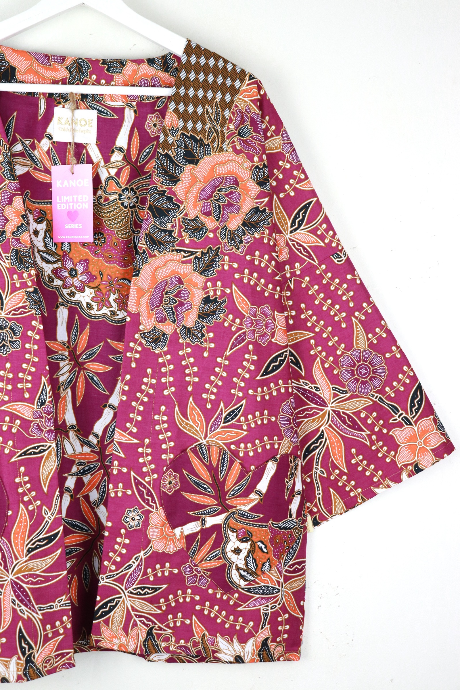 Kimono Basic Heart Pockets - Fuchsia