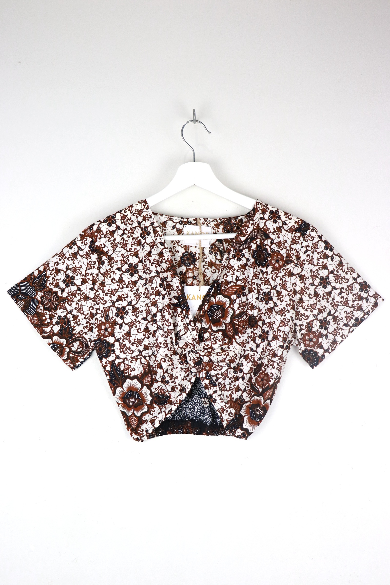 Twisted Front Batik Top - Castania