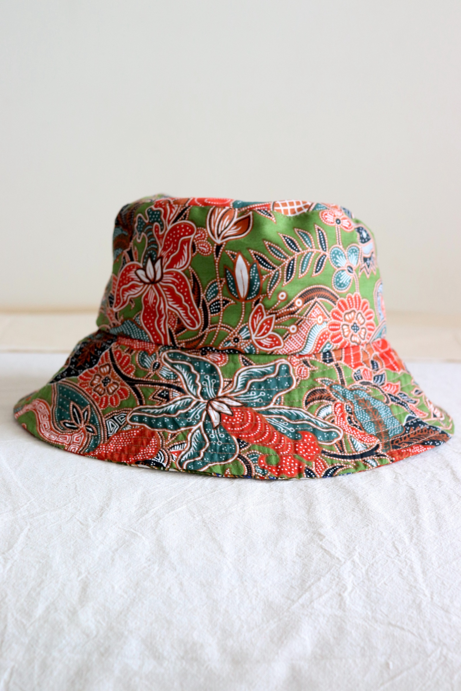 Batik Bucket Hat Wide Brim - Lantana Sun