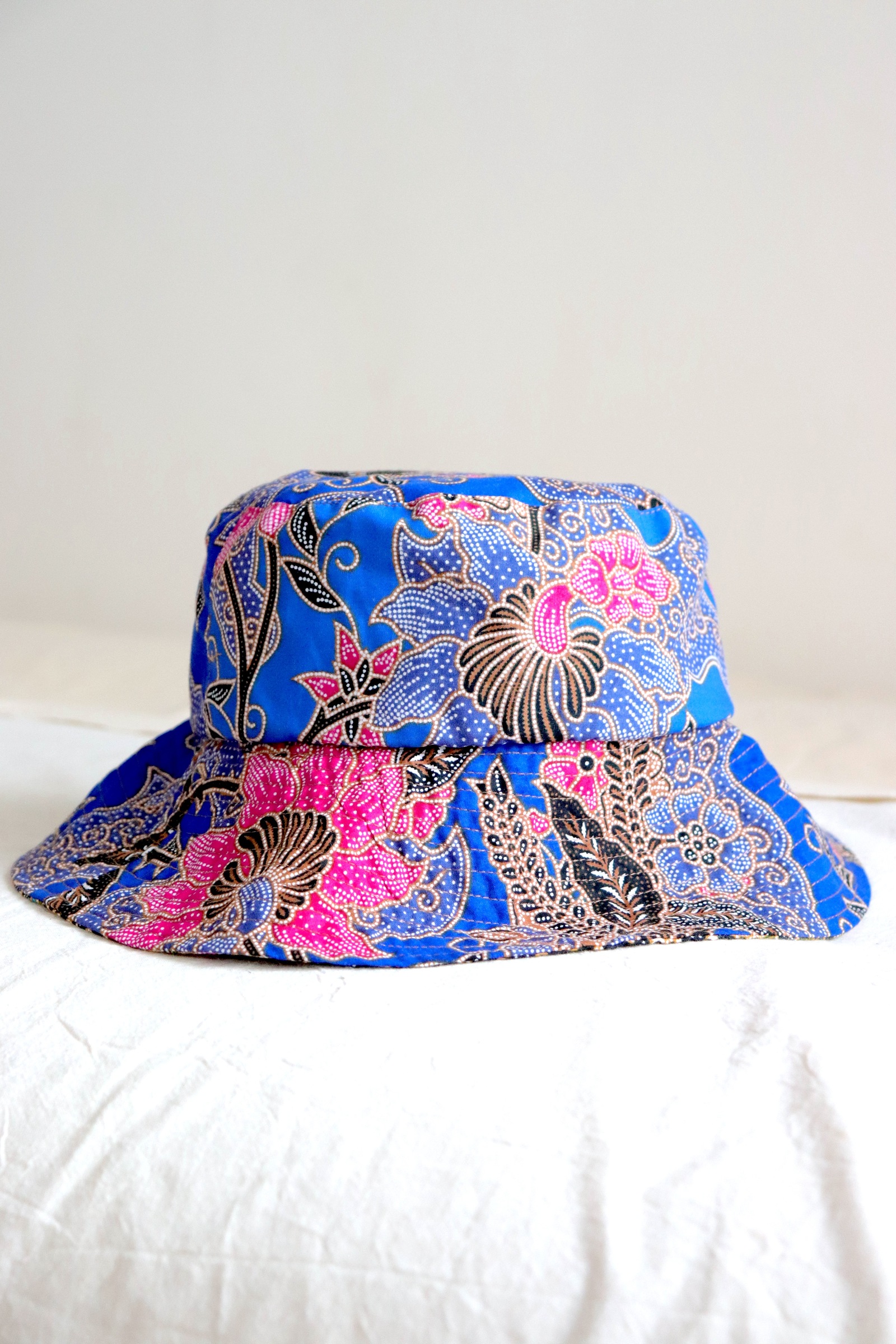 Batik Bucket Hat Wide Brim - Brunnera Beams
