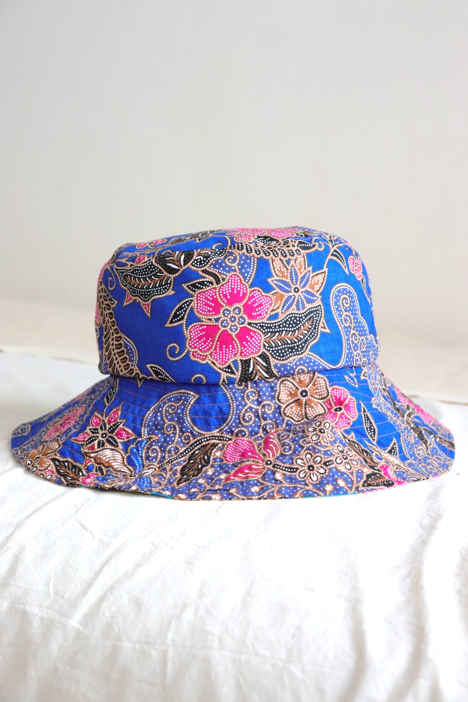 Batik Bucket Hat Wide Brim - Brunnera Beams