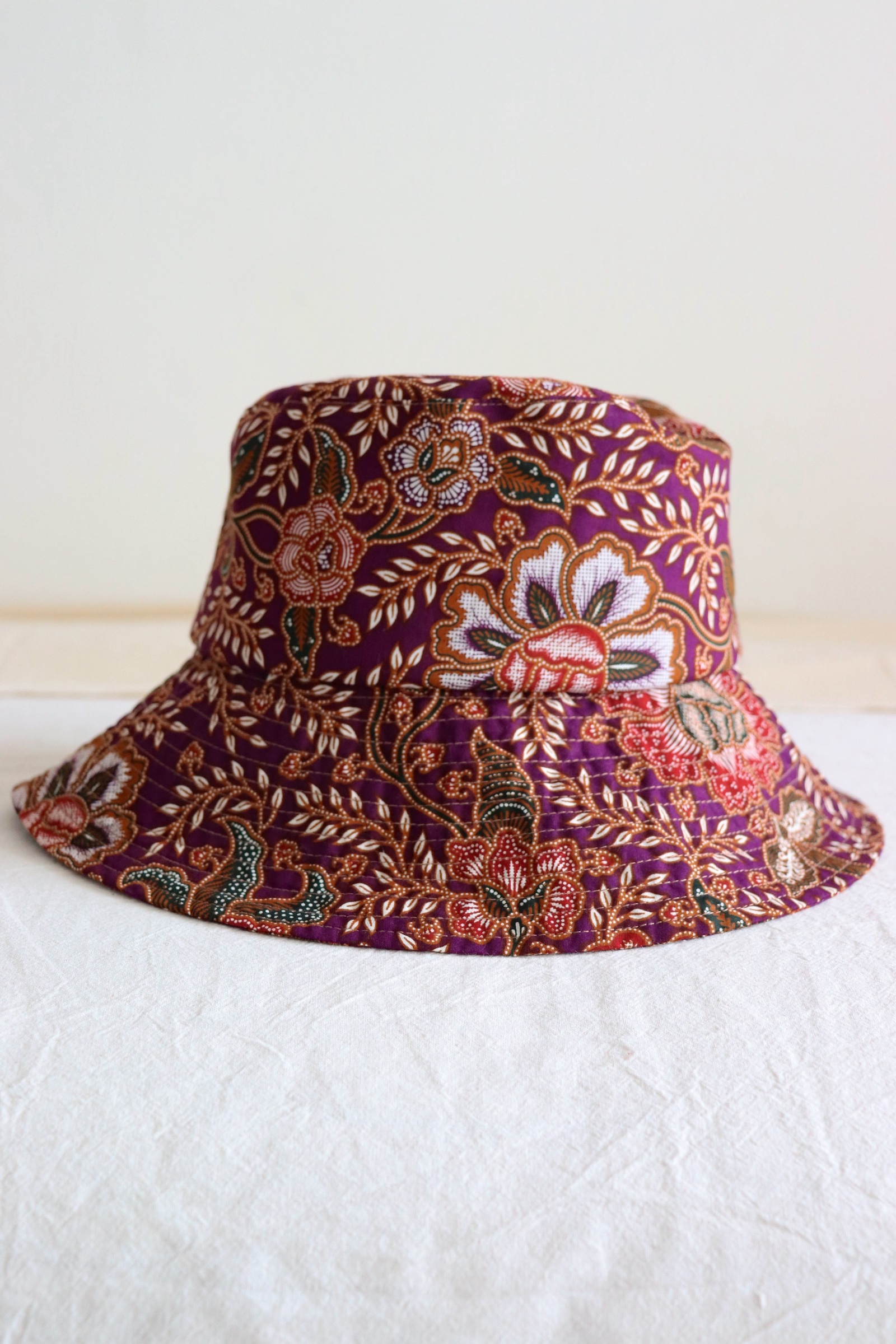 Batik Bucket Hat Wide Brim - Orchid Light