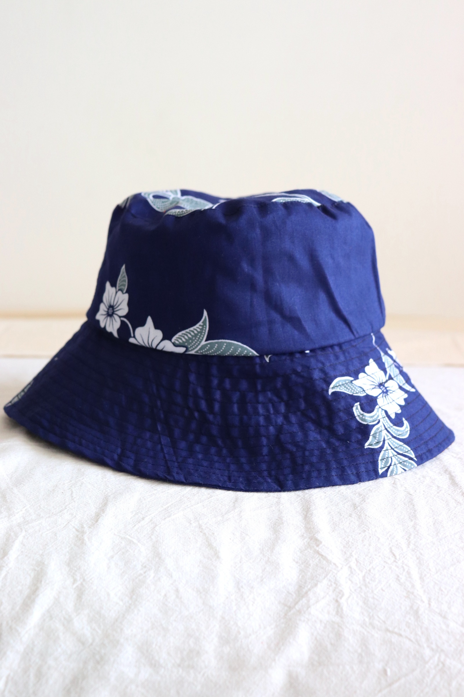 Batik Bucket Hat Wide Brim - Clemantis Flare