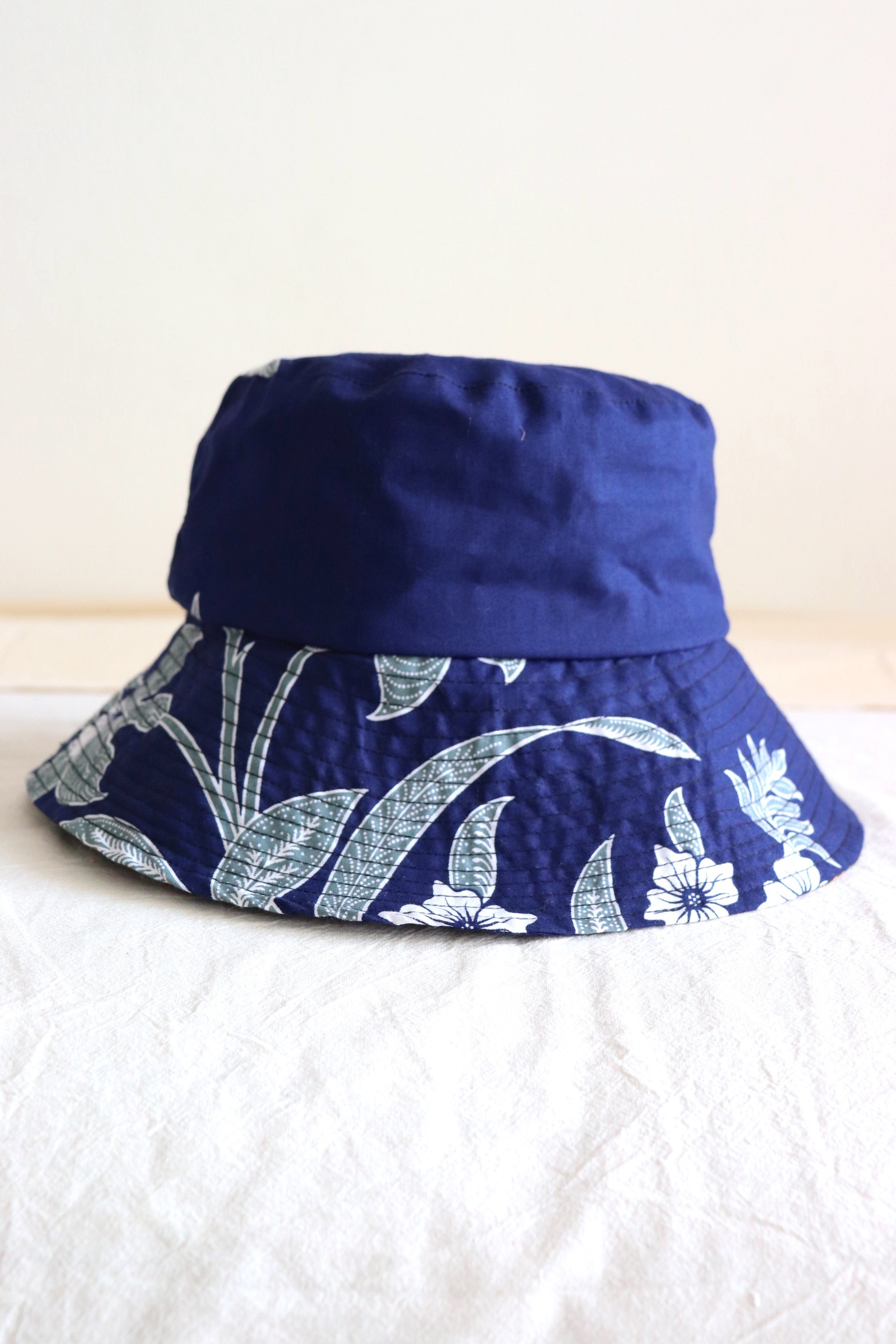 Batik Bucket Hat Wide Brim - Clemantis Flare