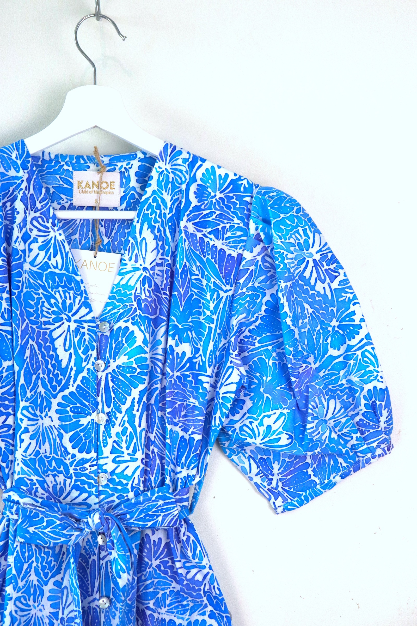 Balloon Sleeve Batik Dress - Ibiza