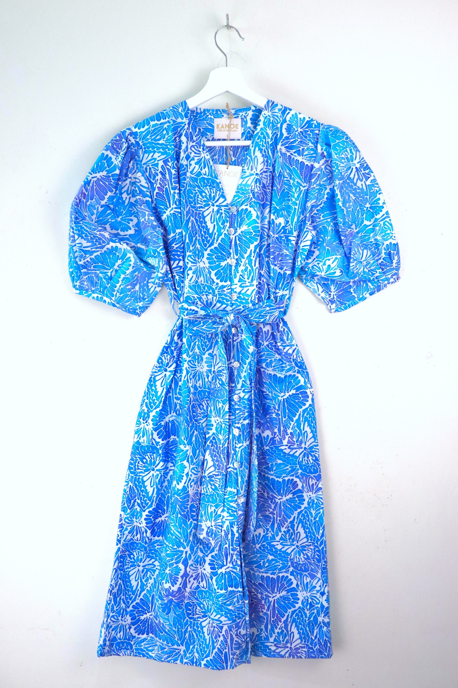 Balloon Sleeve Batik Dress - Ibiza