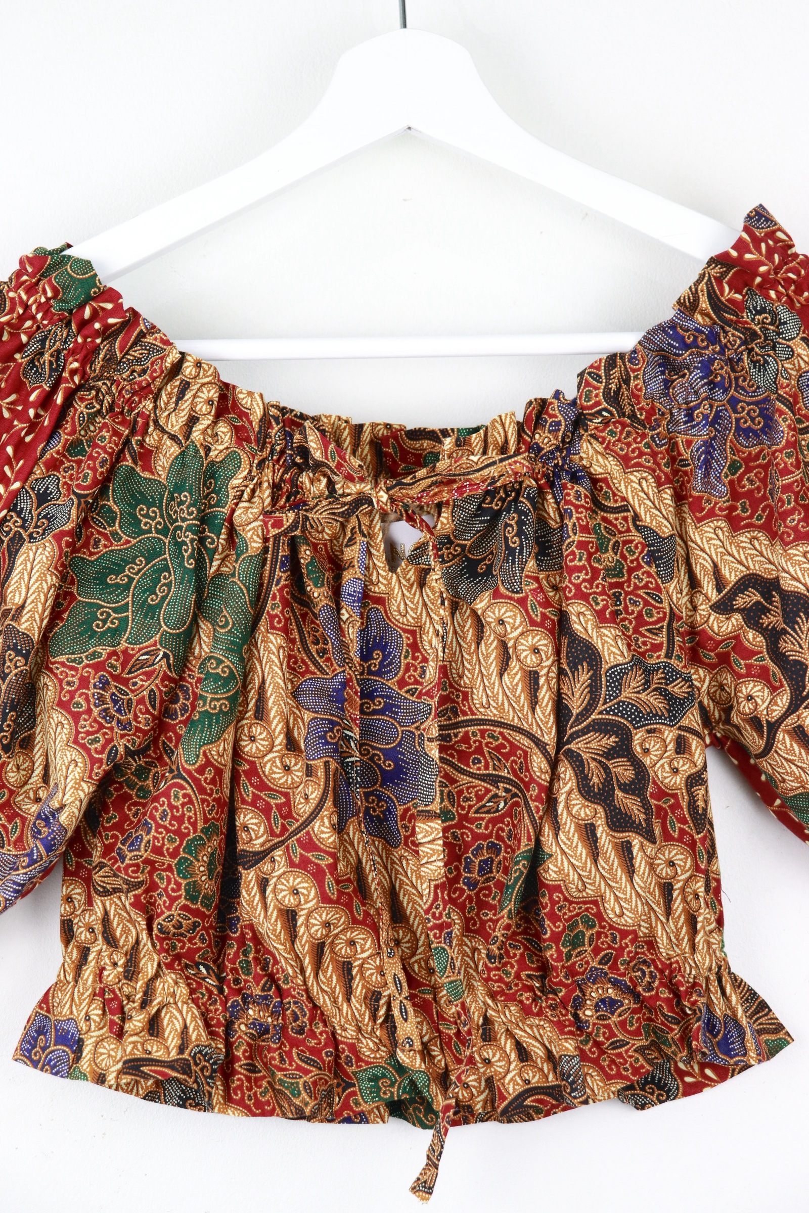 Off-Shoulder Batik Blouse - Autumn