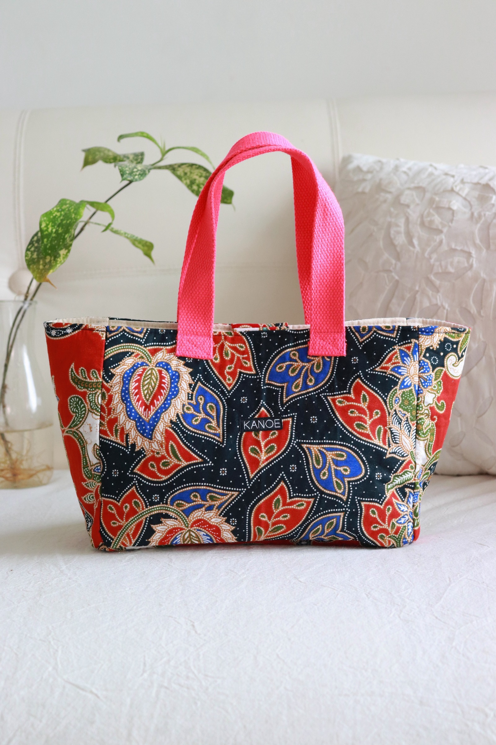 Mini Batik Bag - Crimson Caladium