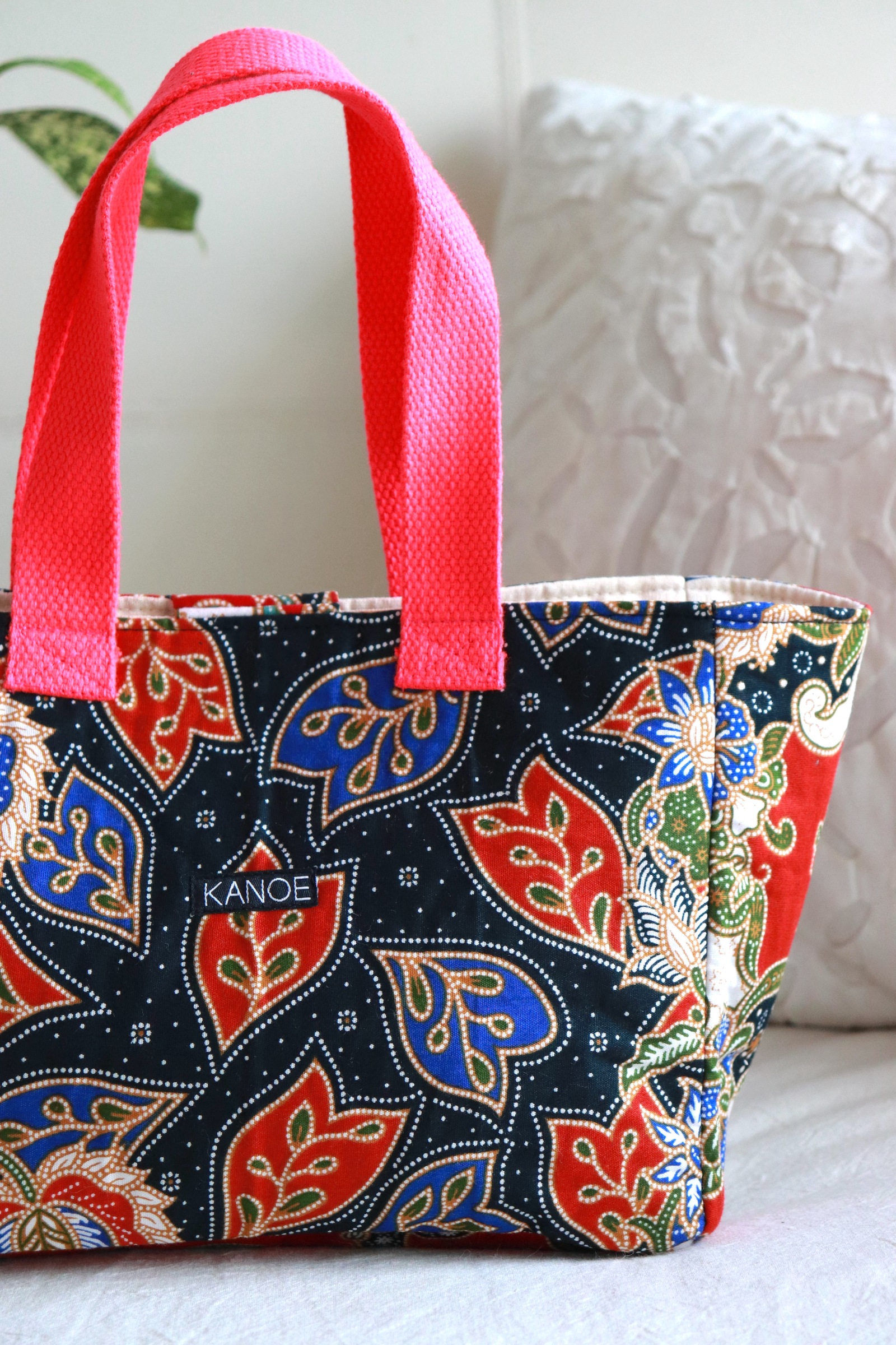 Mini Batik Bag - Crimson Caladium