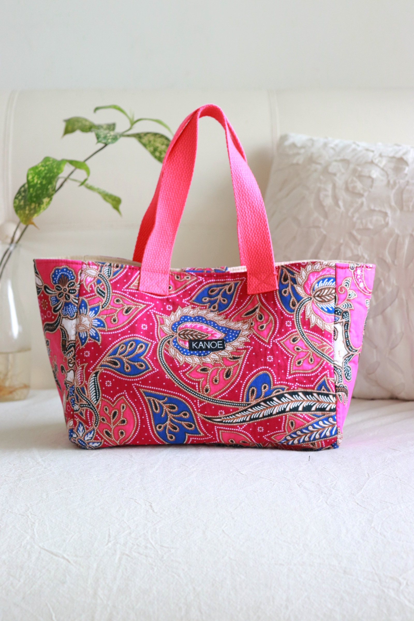 Mini Batik Bag - Coral Cordyline