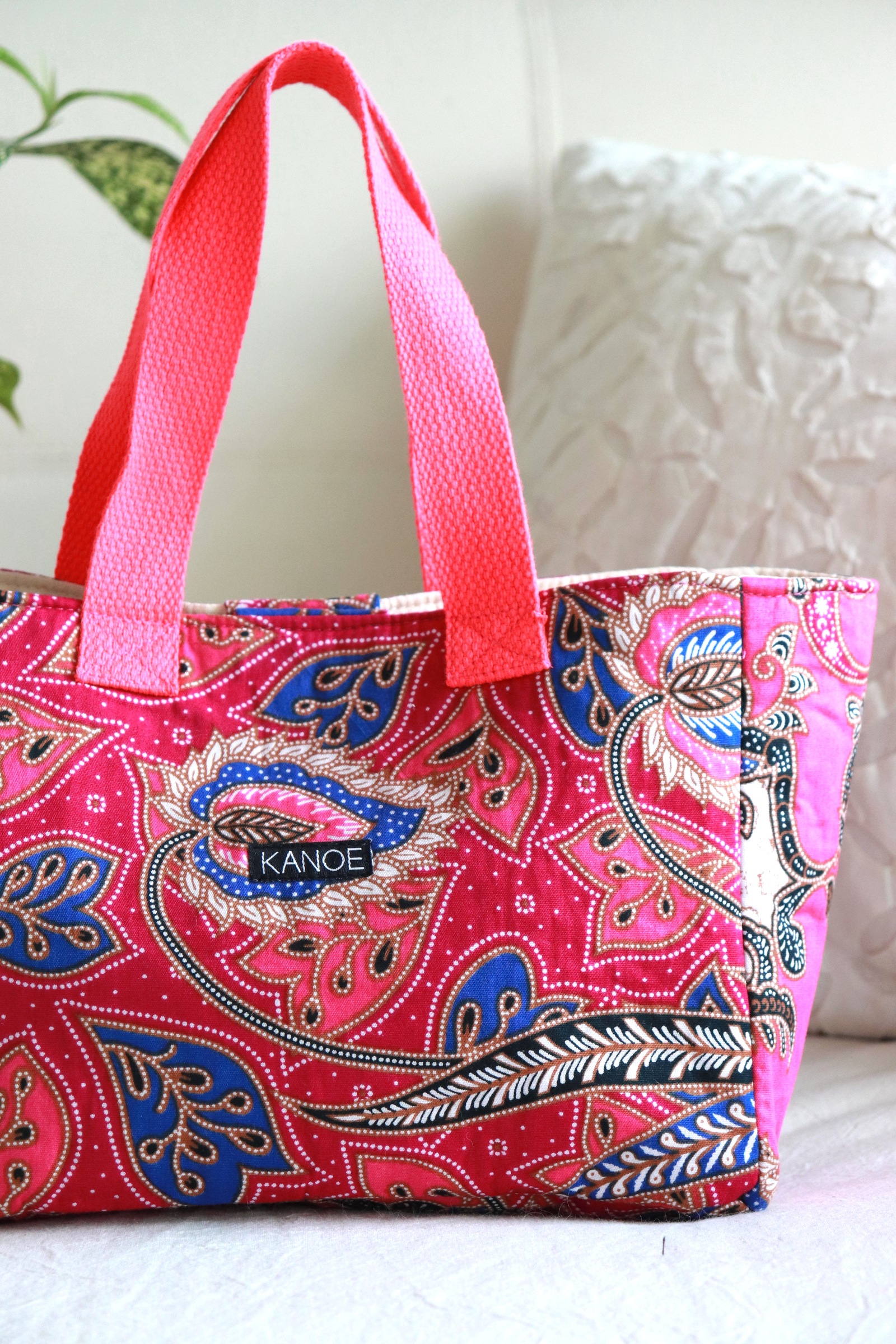 Mini Batik Bag - Coral Cordyline