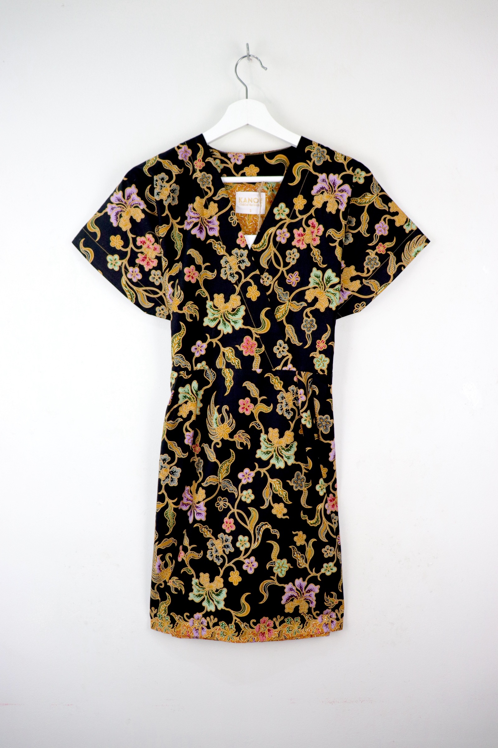 Kimono Wrap Dress [ Short ] - Midnight Petals