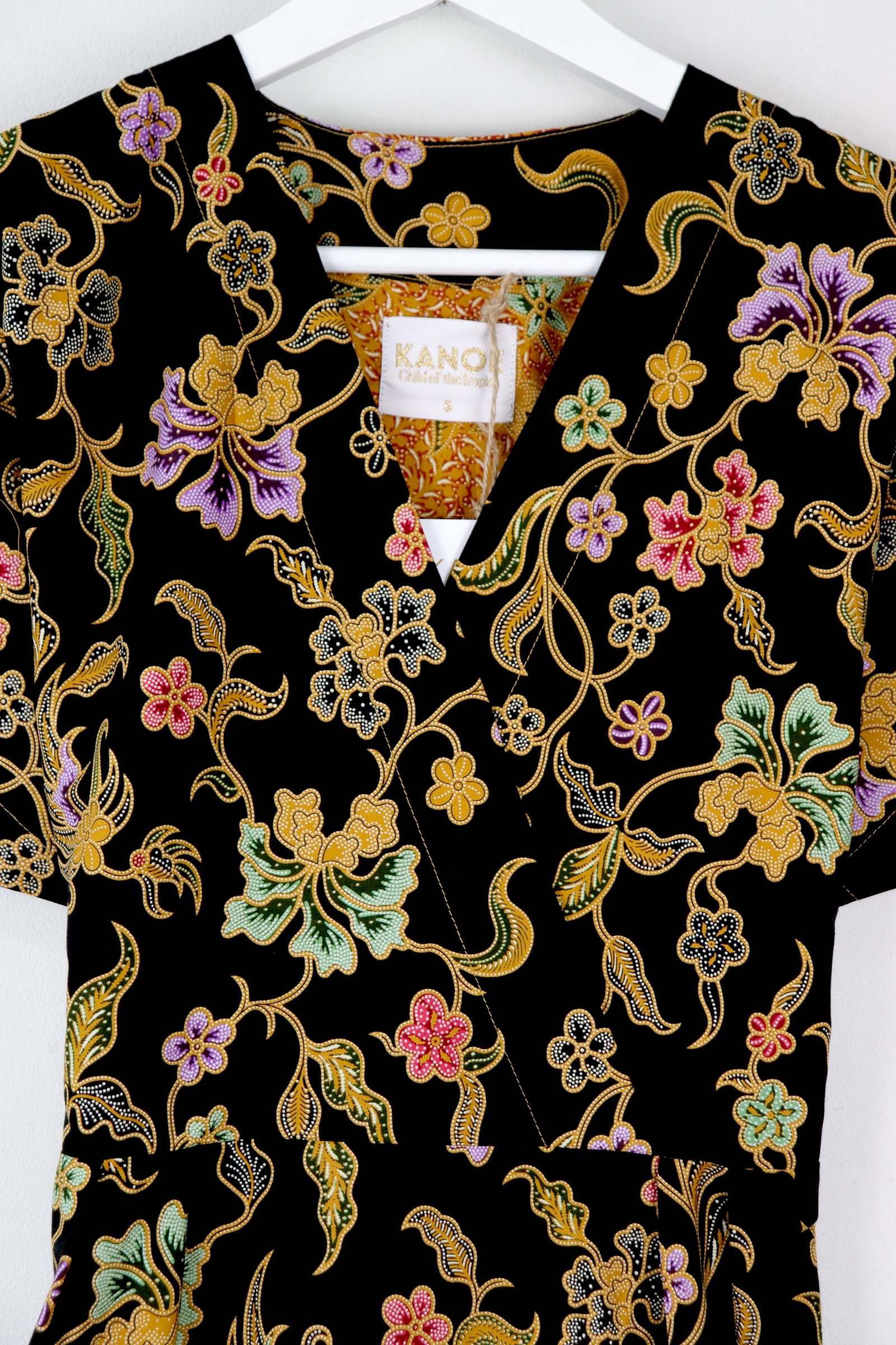 Kimono Wrap Dress [ Short ] - Midnight Petals
